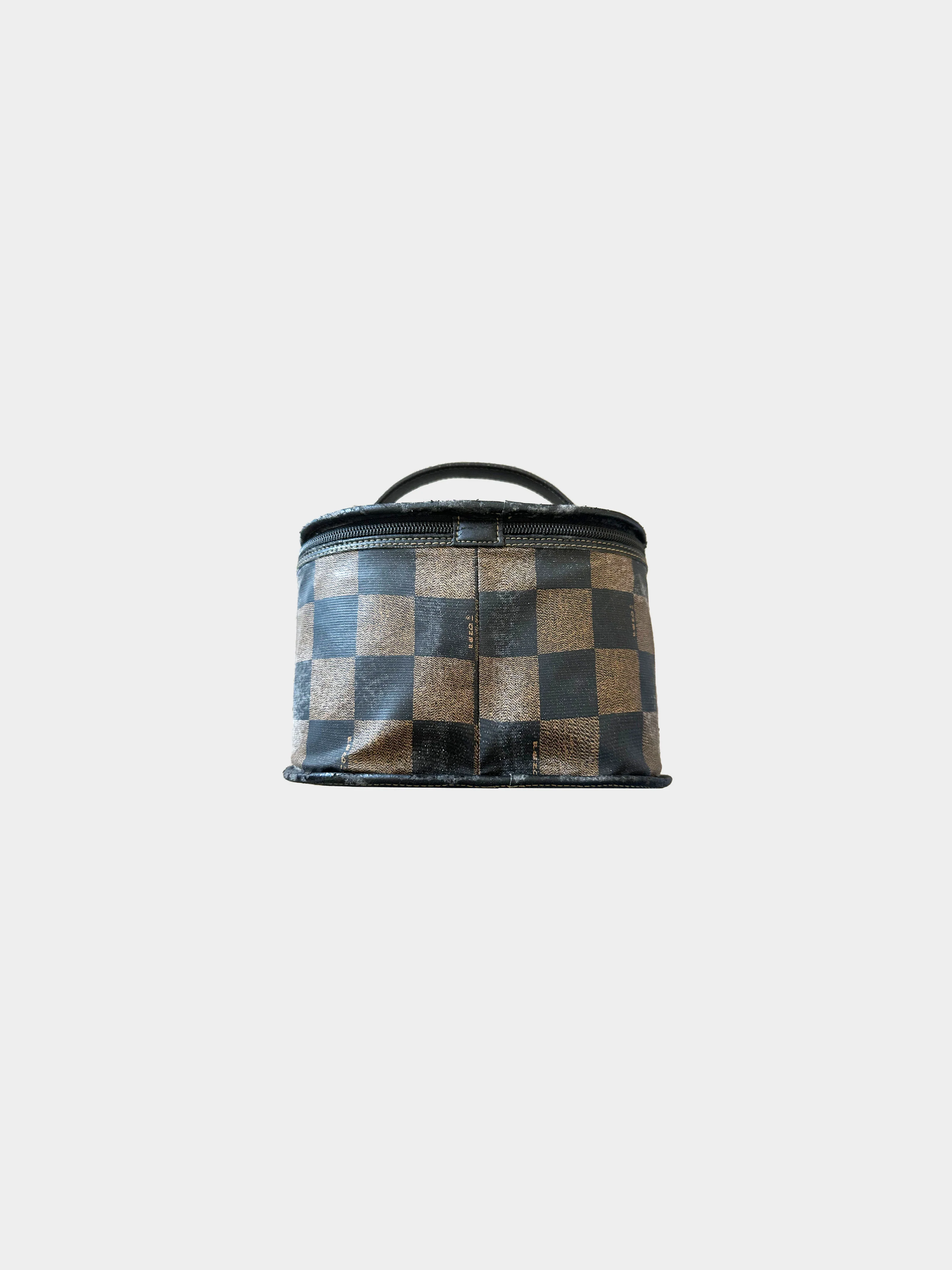 Fendi 1990s Pecan Chess Pattern Vanity Bag - Image 3