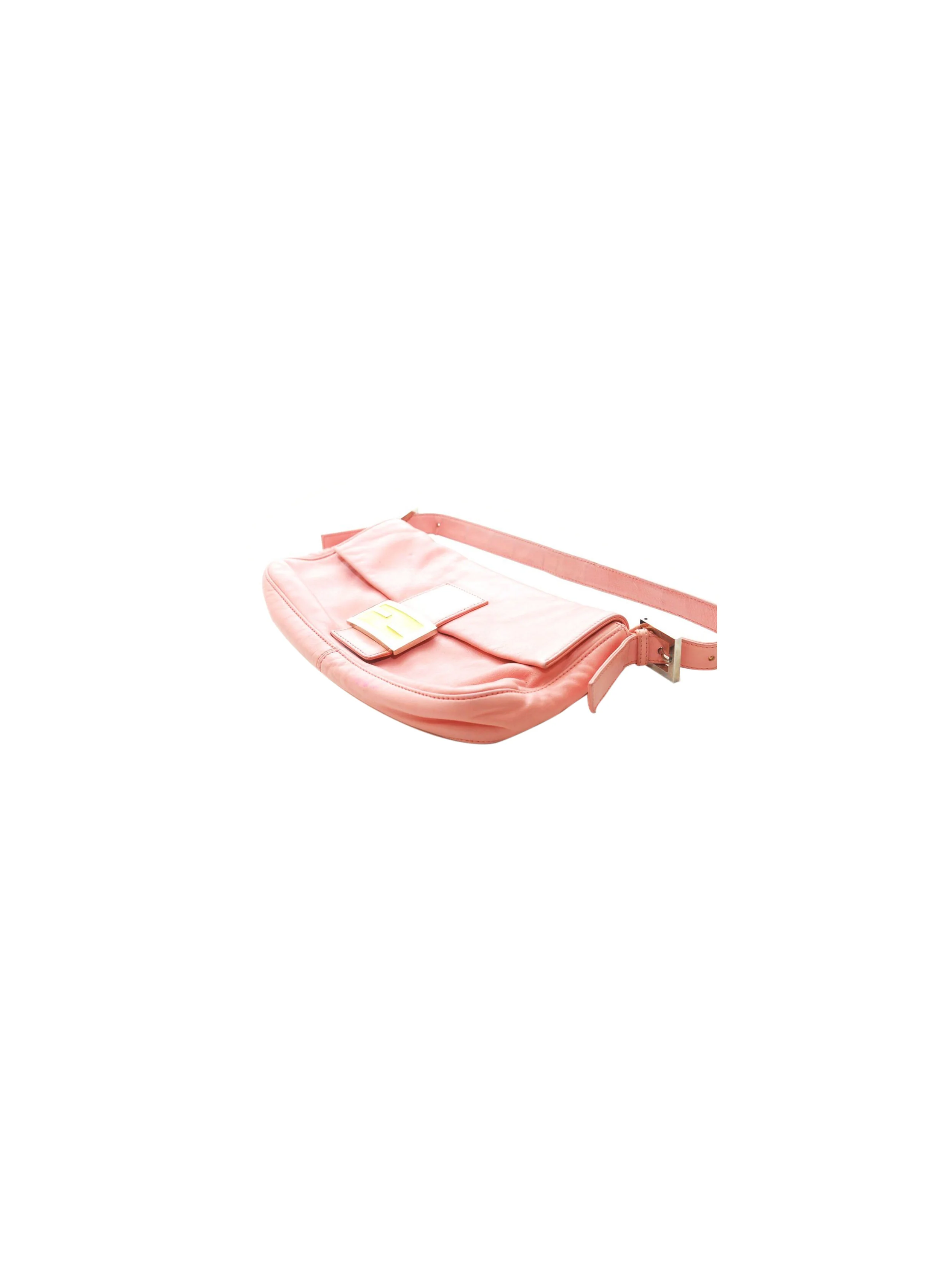 Fendi 2000s Pink and Yellow Leather Baguette - Image 4