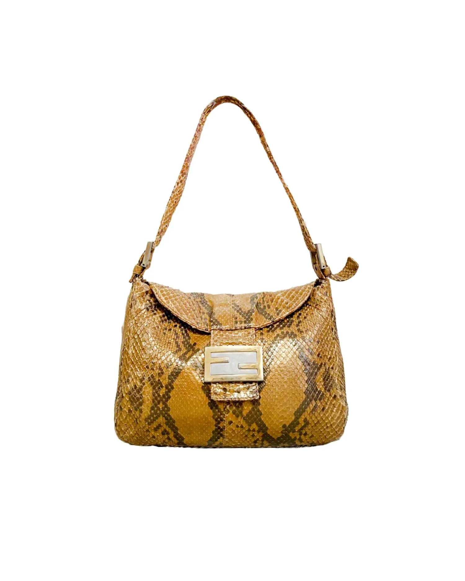 Fendi 2000s Rare Beige Python Baguette