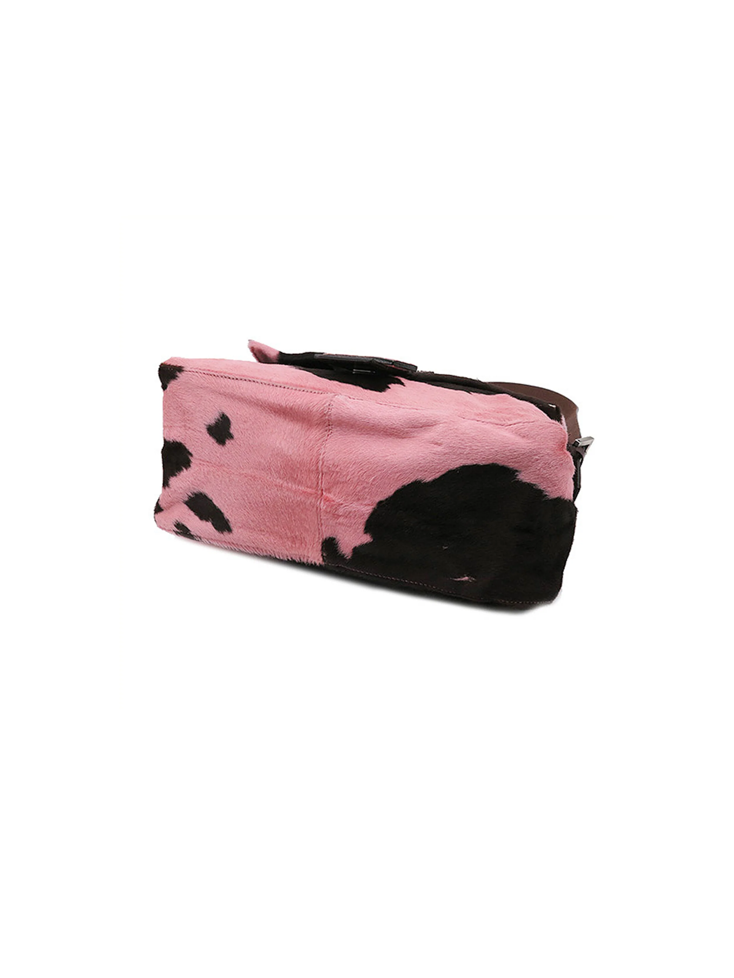 Fendi 2000s Rare Pink and Black Pony Hair Baguette - Image 3