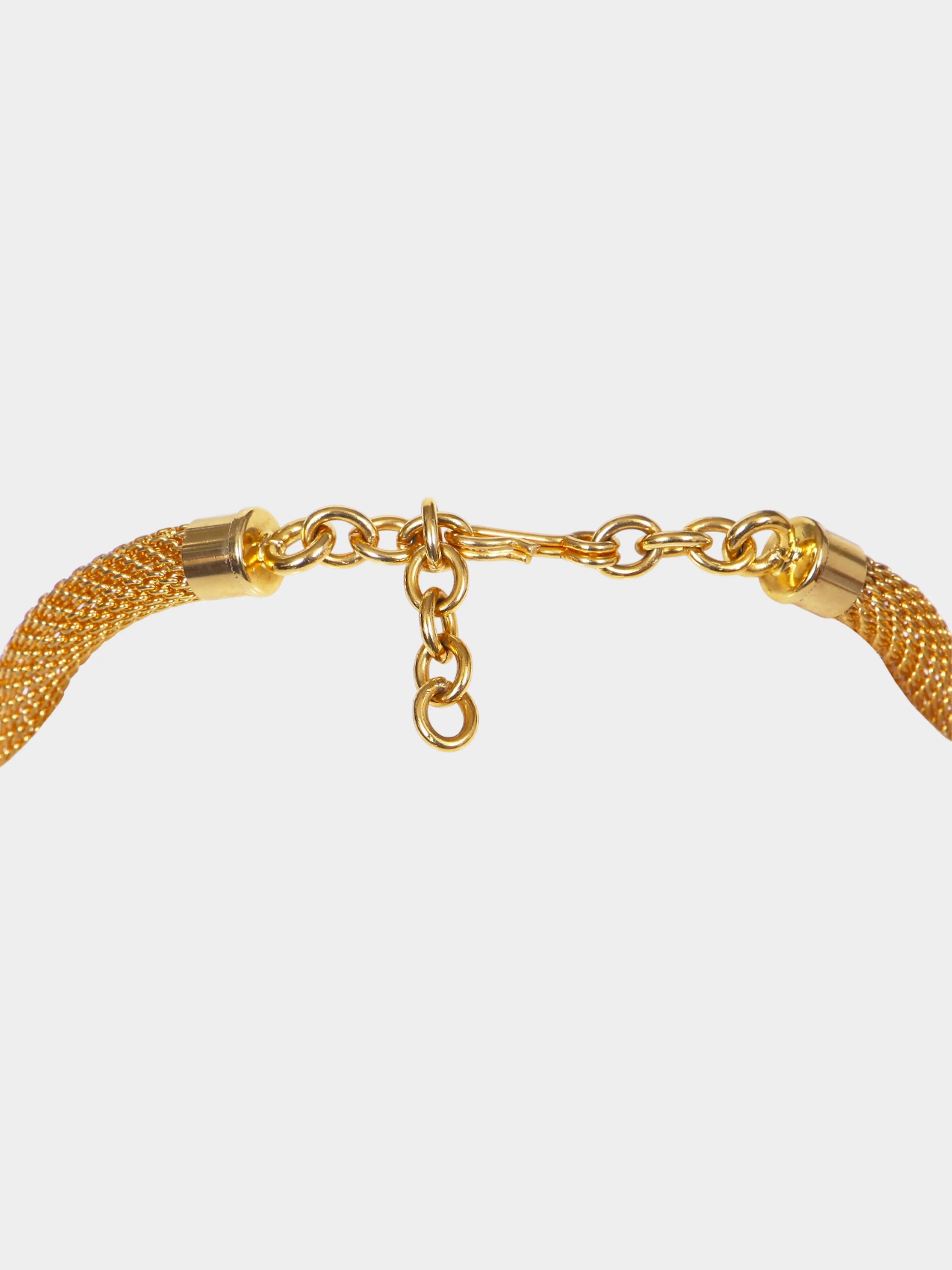 Gianni Versace 1991 Red and Gold Gilt Metal Cross Necklace - Image 3
