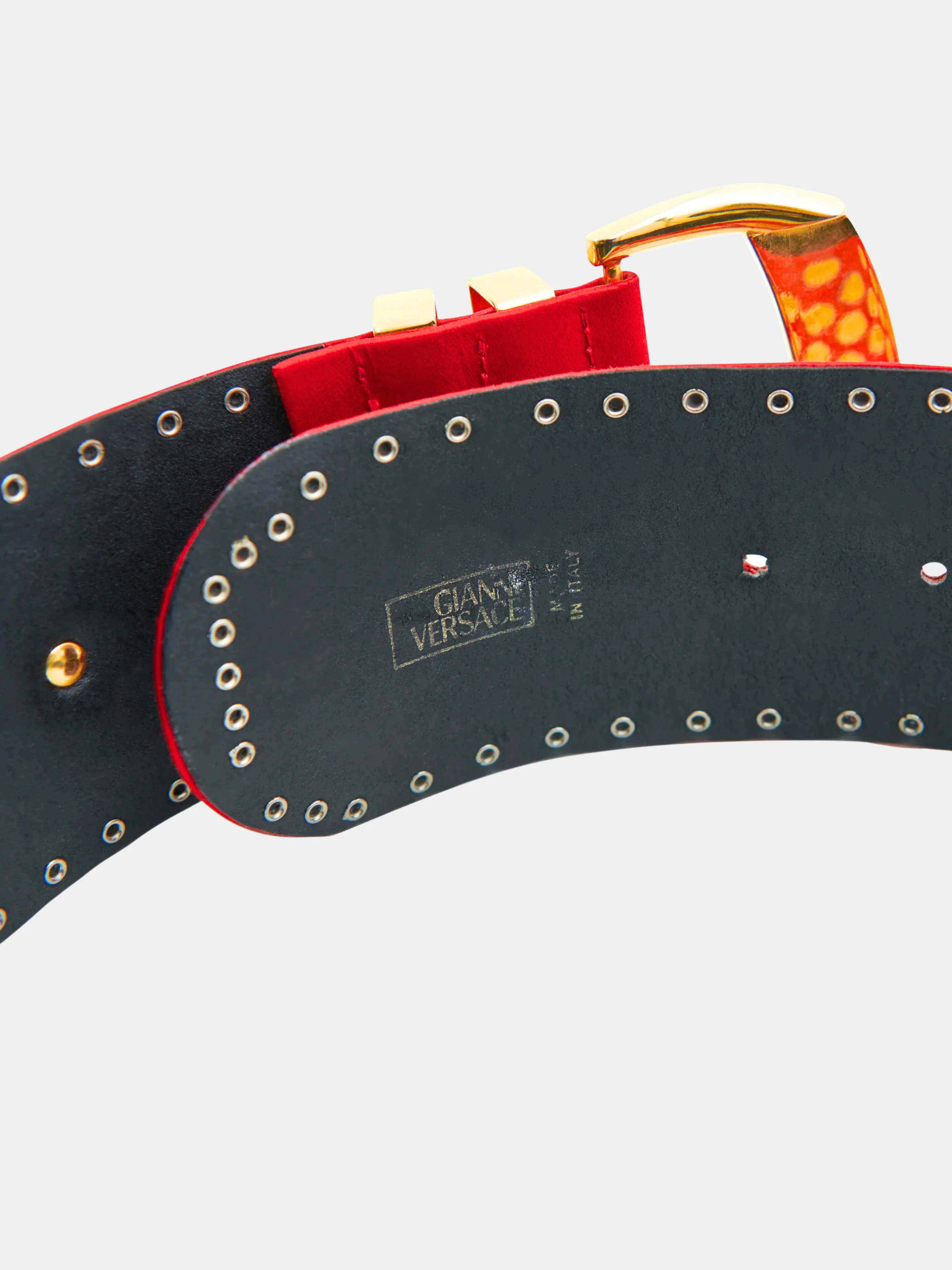 Gianni Versace SS 1993 Red Studded rhinestone belt - Image 3