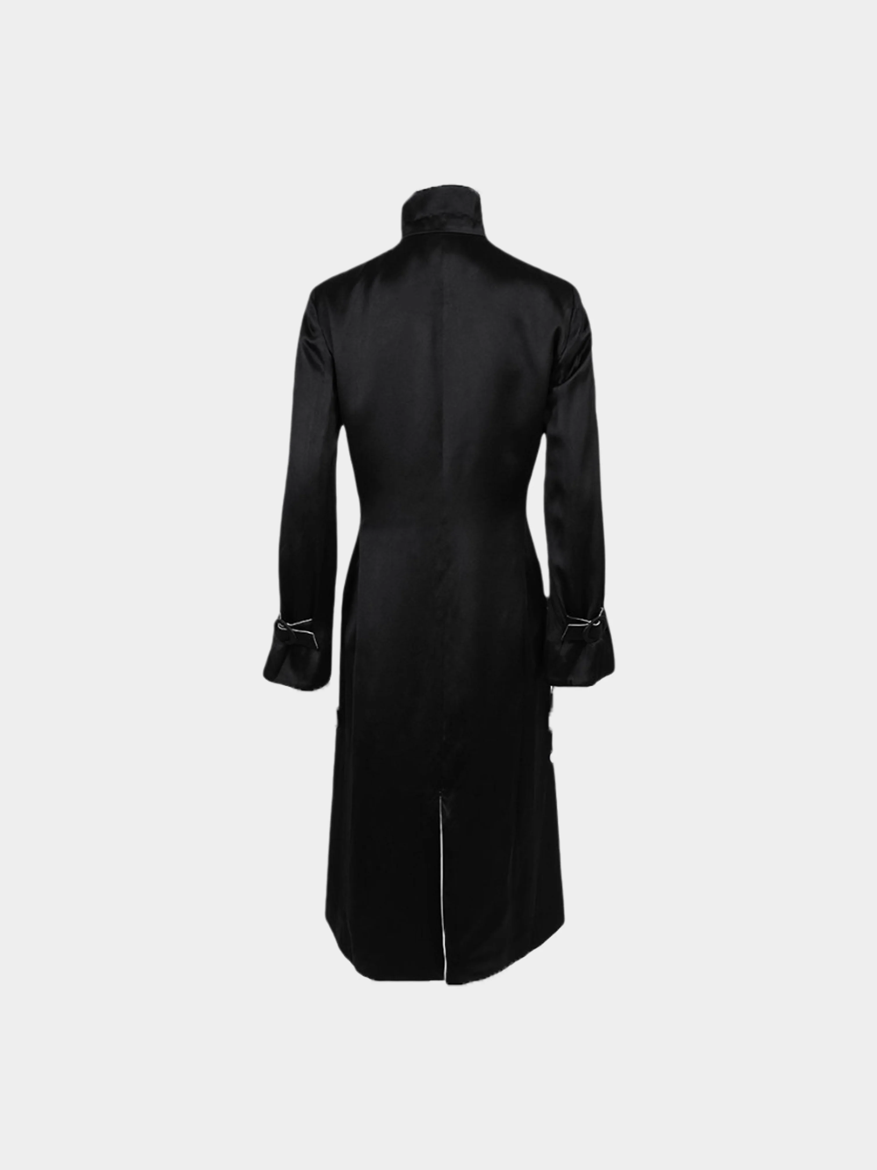 Giorgio Armani FW 2000 Runway Black Silk Coat - Image 2