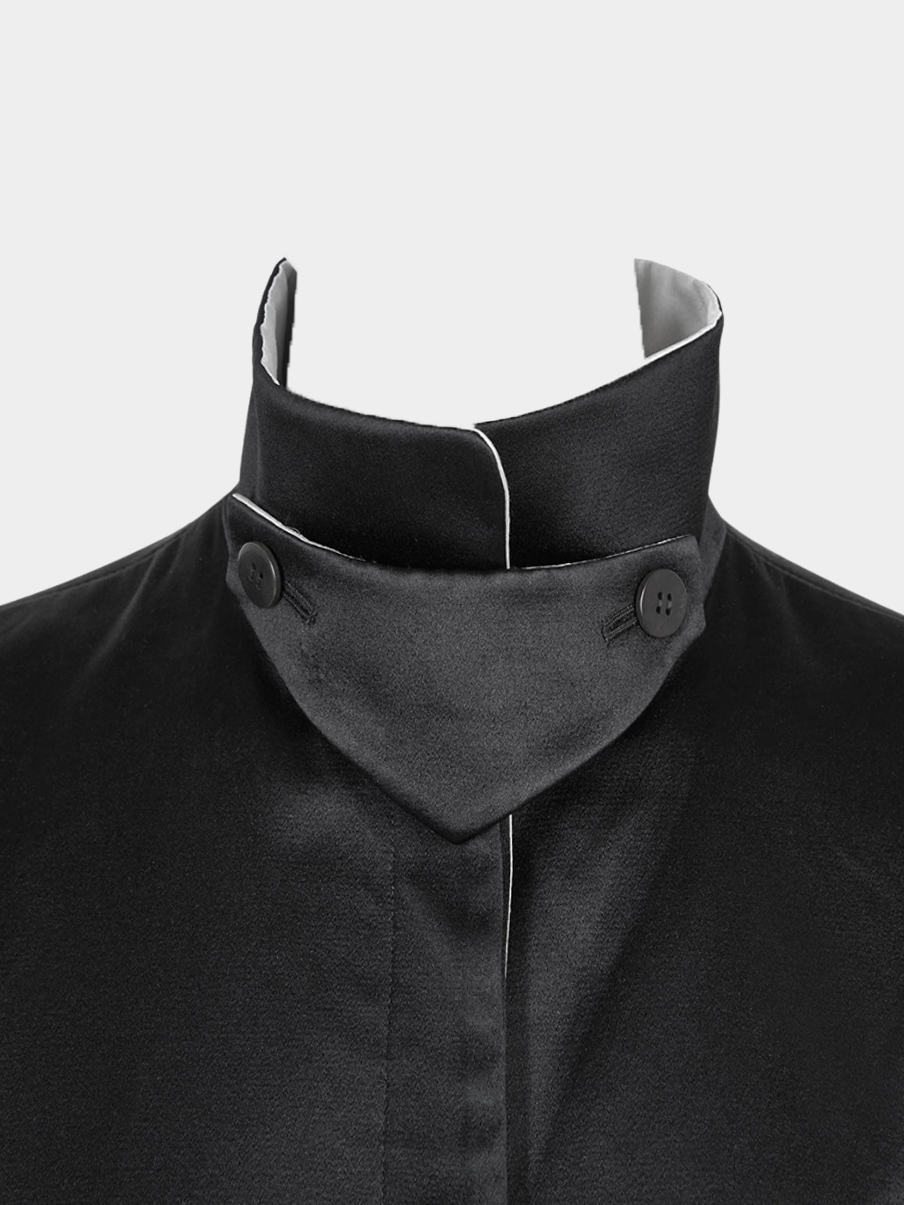 Giorgio Armani FW 2000 Runway Black Silk Coat - Image 3