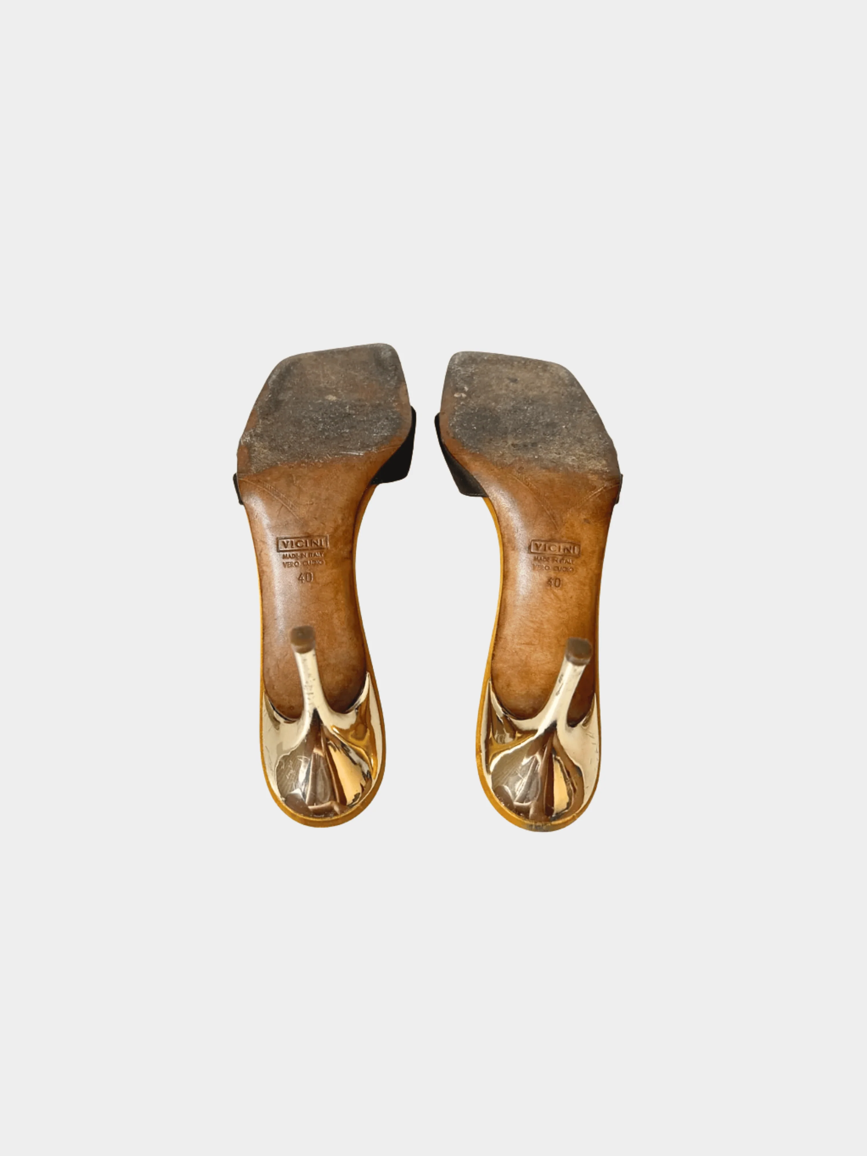 Giuseppe Zanotti 2000s Rare Snake Gold Mule Heels - Image 4