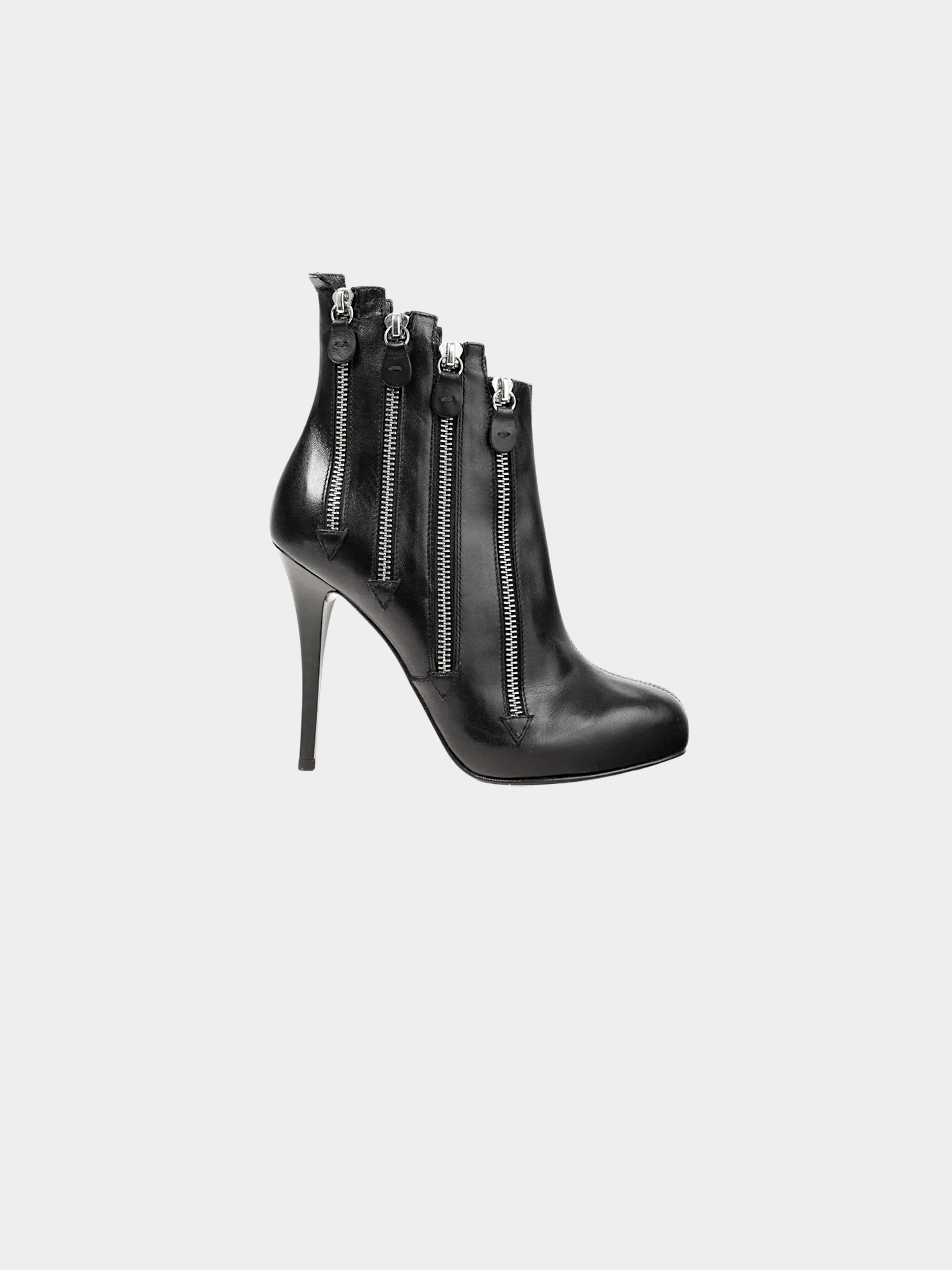 Giuseppe Zanotti 2009 Black Leather Multi-Zip Ankle Bootie