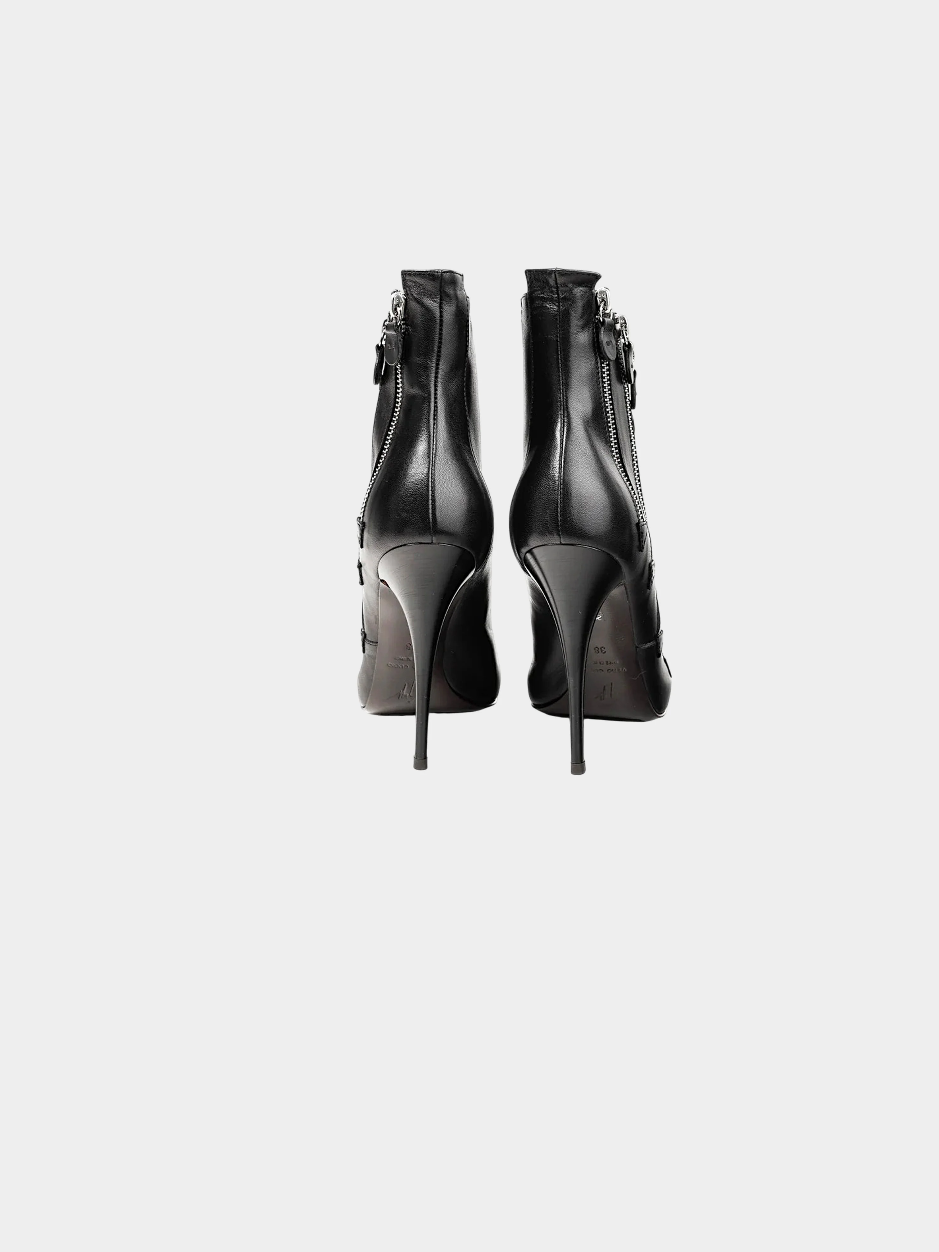 Giuseppe Zanotti 2009 Black Leather Multi-Zip Ankle Bootie - Image 3
