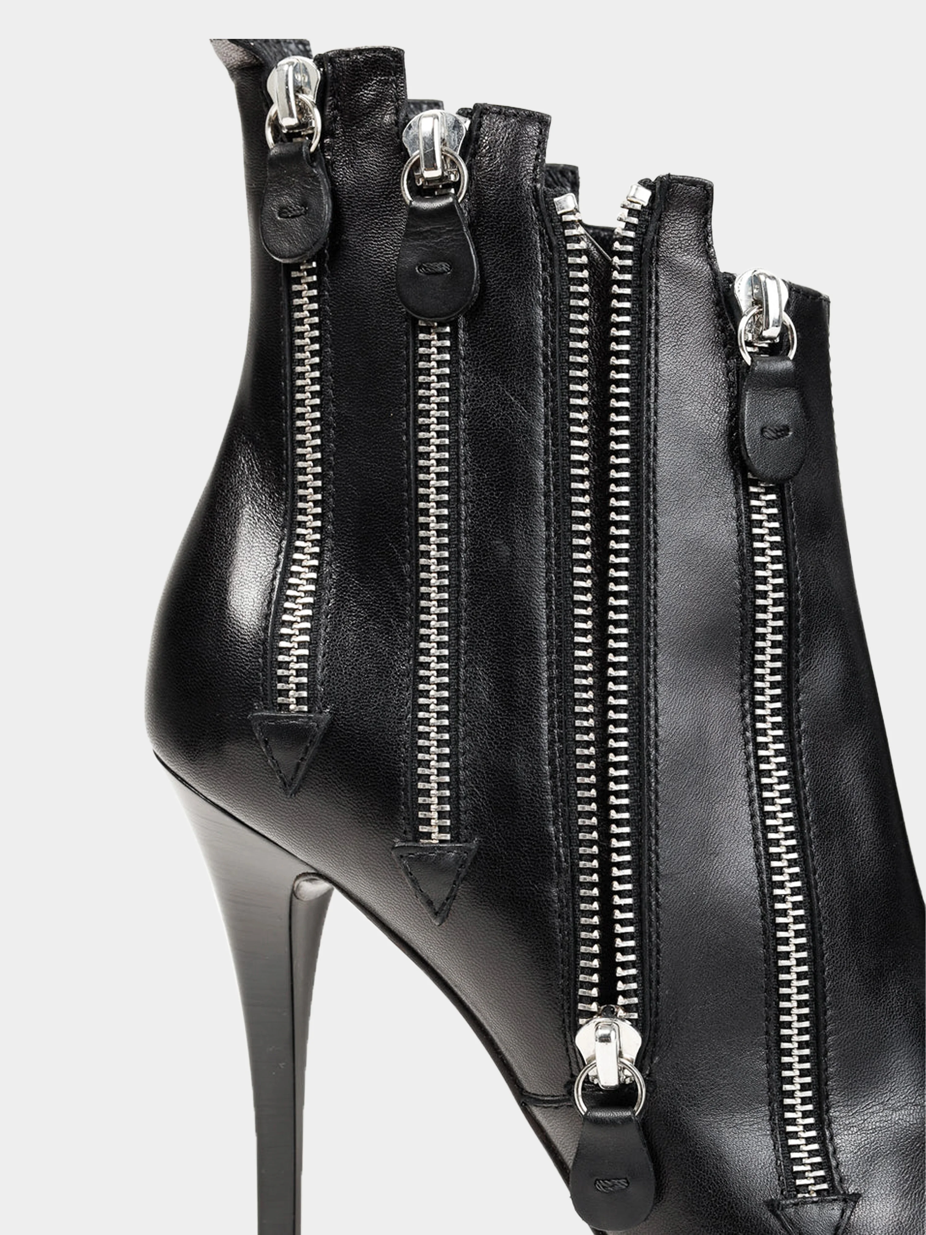 Giuseppe Zanotti 2009 Black Leather Multi-Zip Ankle Bootie - Image 4