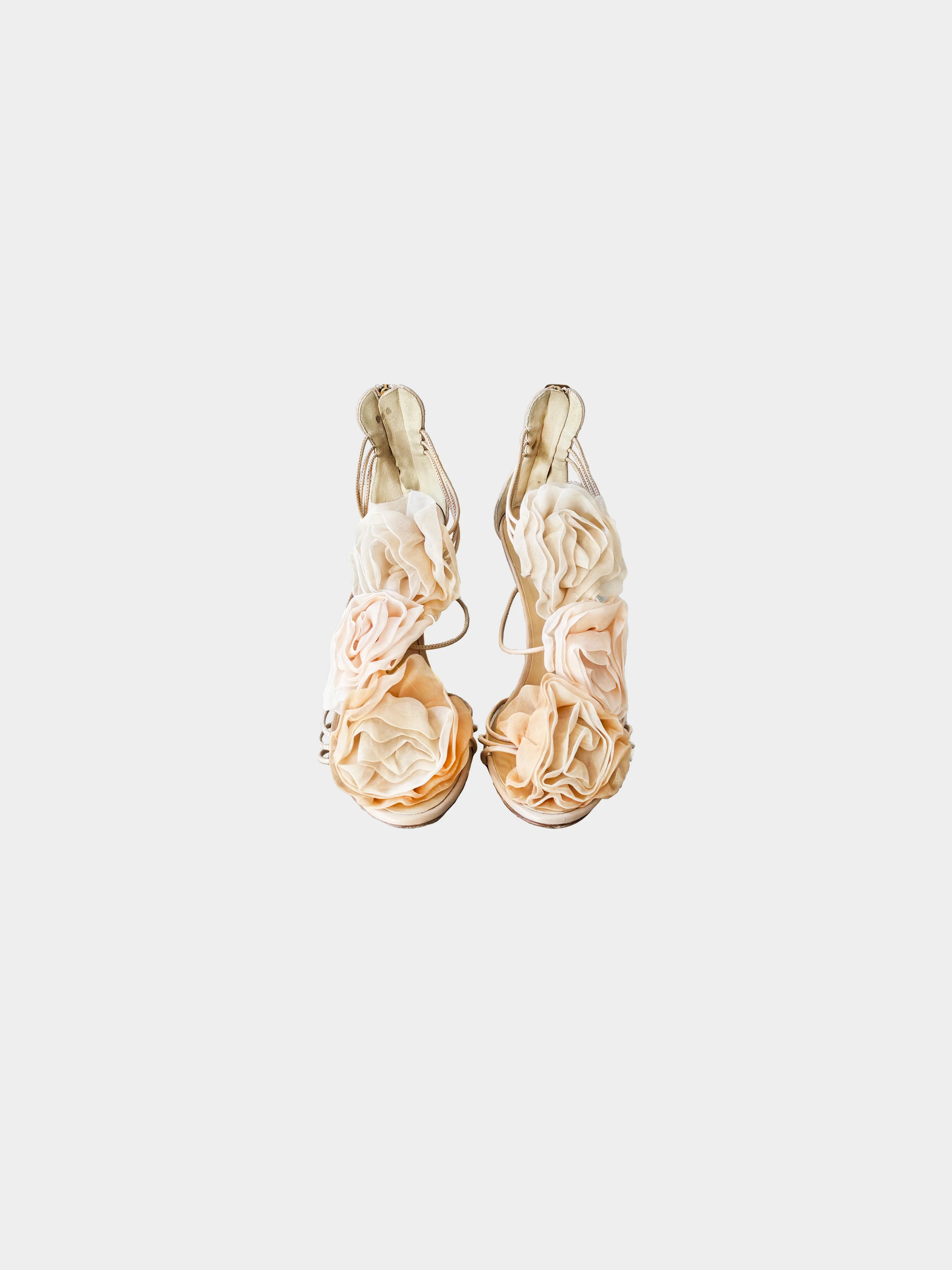 Giuseppe Zanotti 2010s Chiffon Floral Heels - Image 2