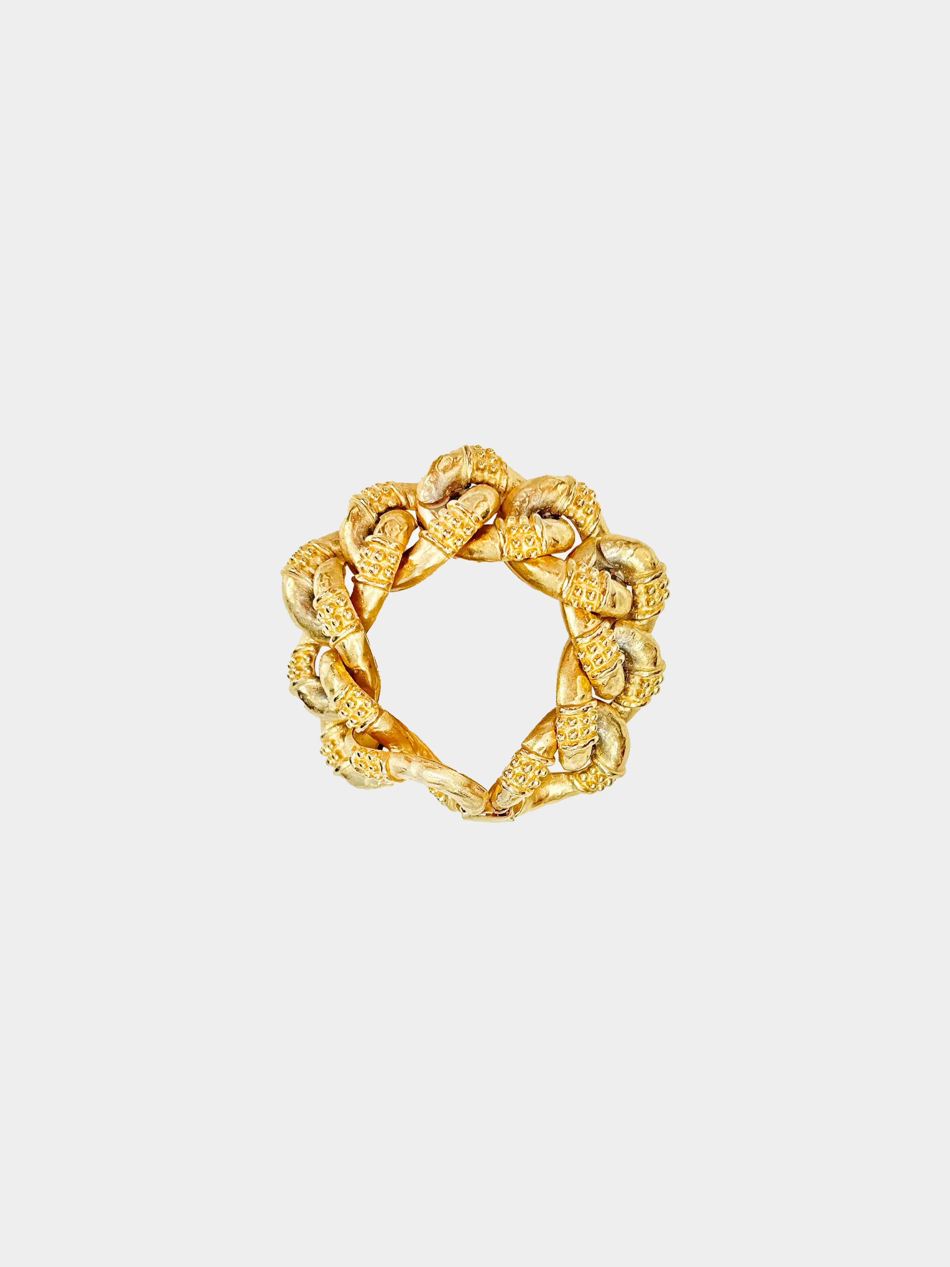 Givenchy 1980s Gold Textured Chain Link Bracelet