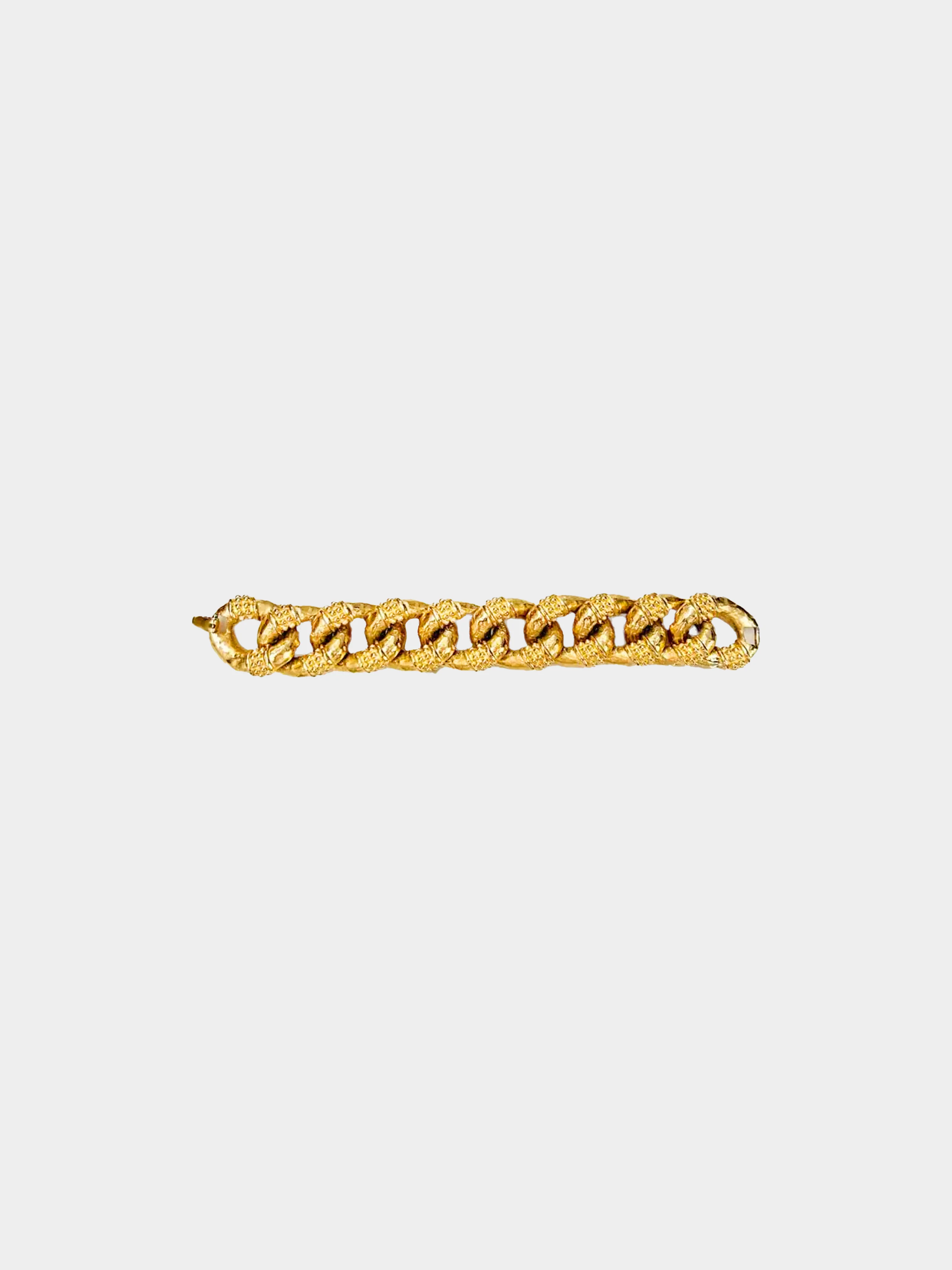 Givenchy 1980s Gold Textured Chain Link Bracelet - Image 2