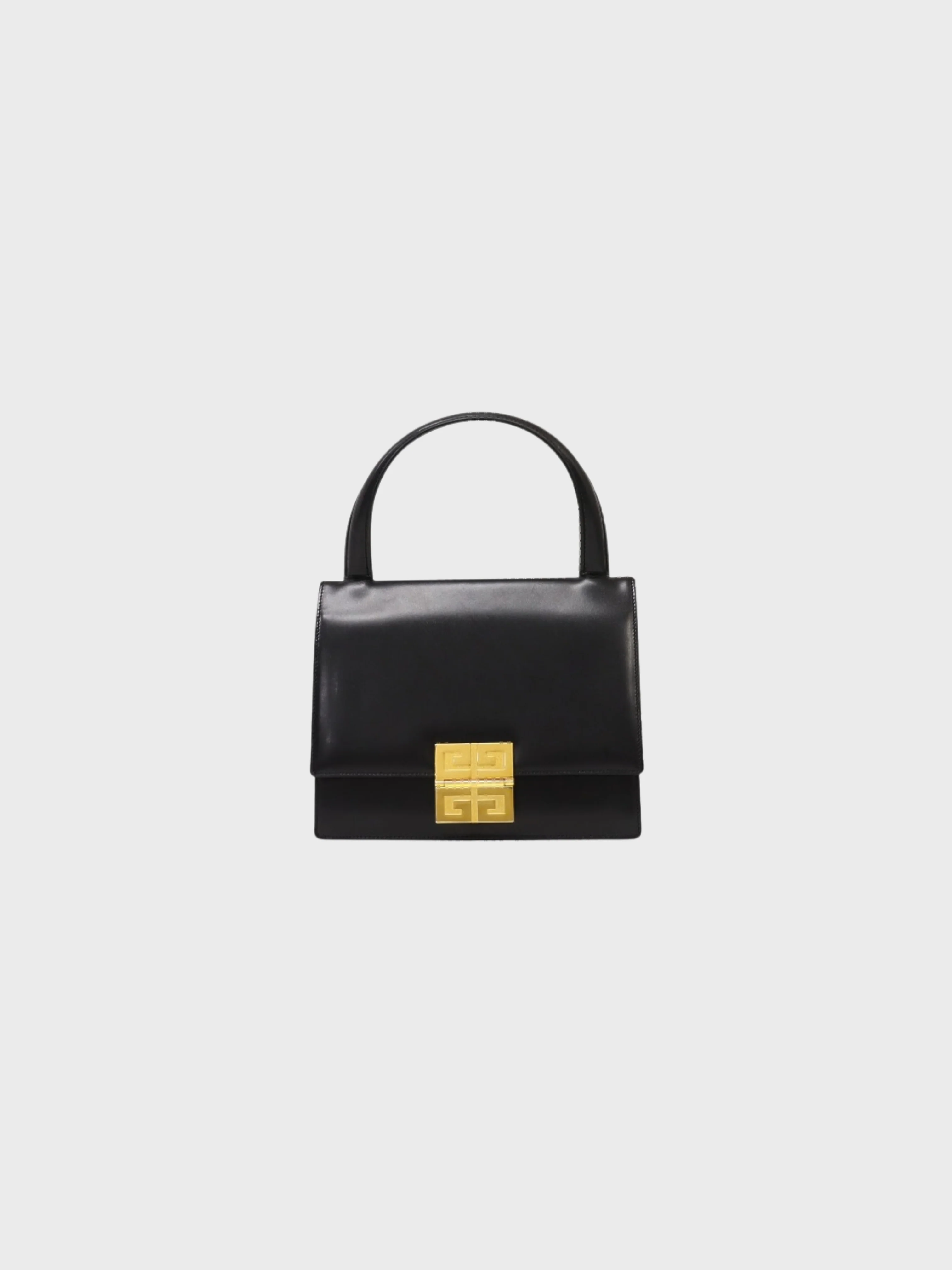 Givenchy 2000s Black Leather Logo Hardware Handbag