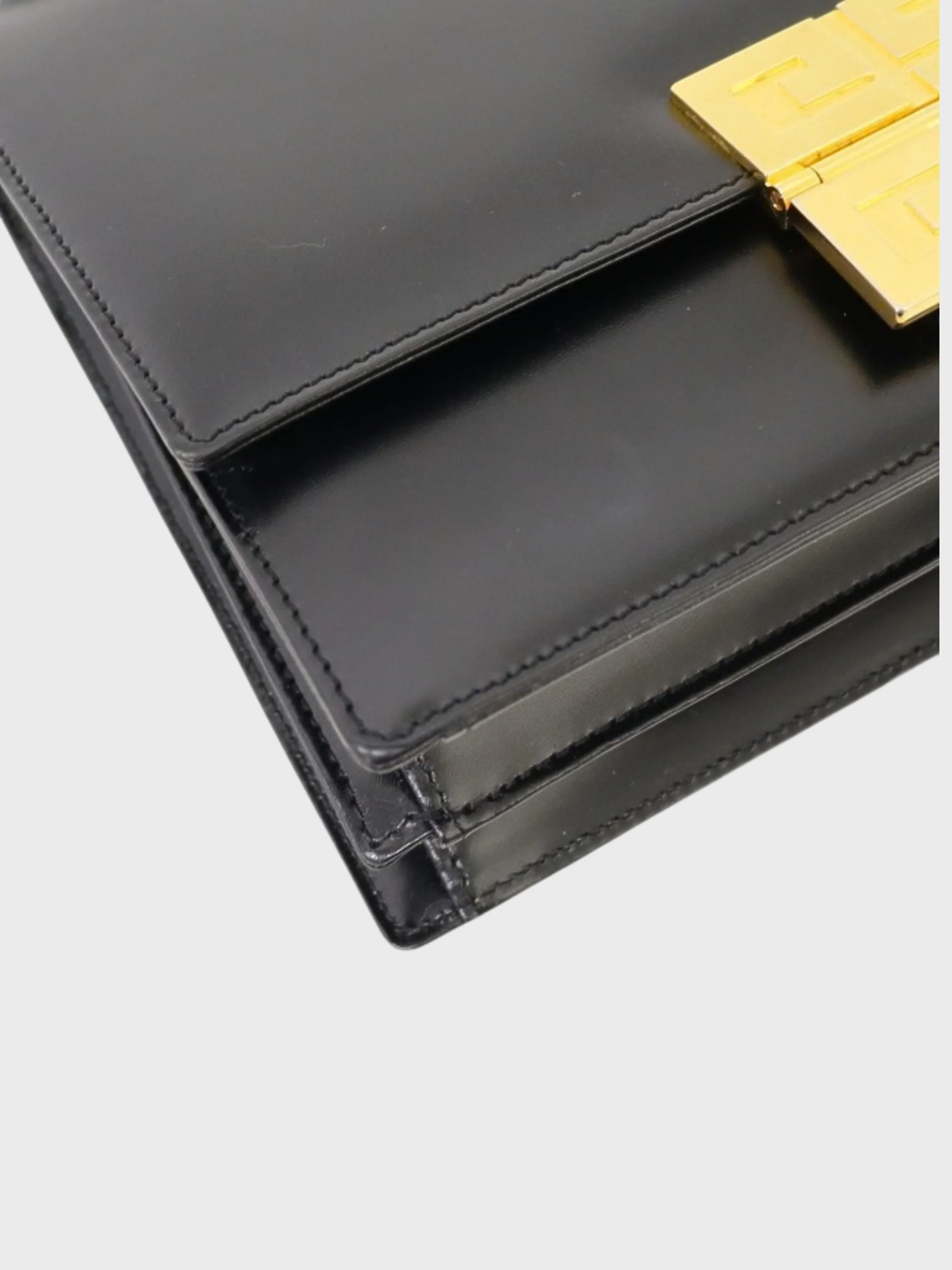 Givenchy 2000s Black Leather Logo Hardware Handbag - Image 5