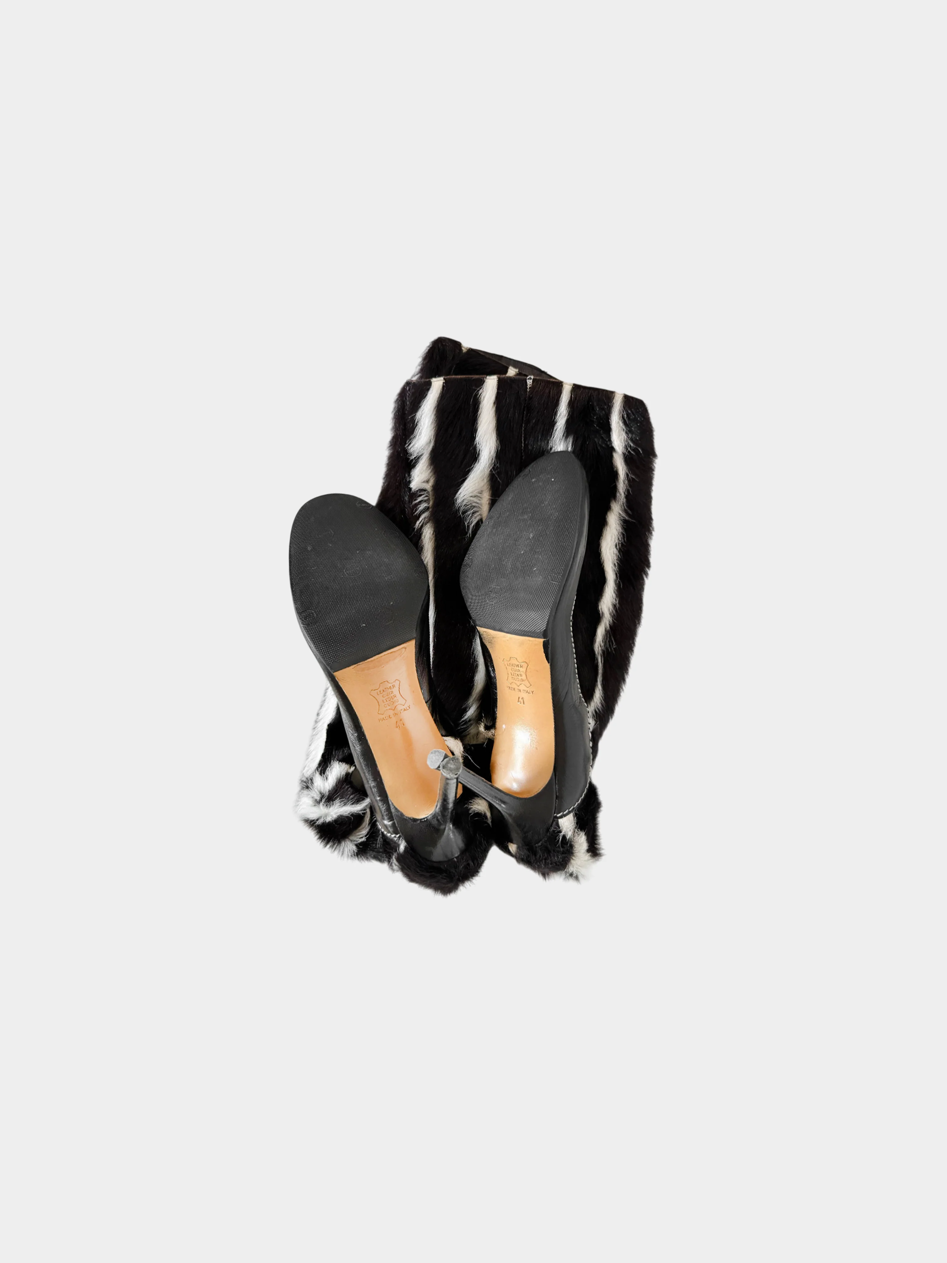 Givenchy 2010s Black and White Fur Heels - Image 2