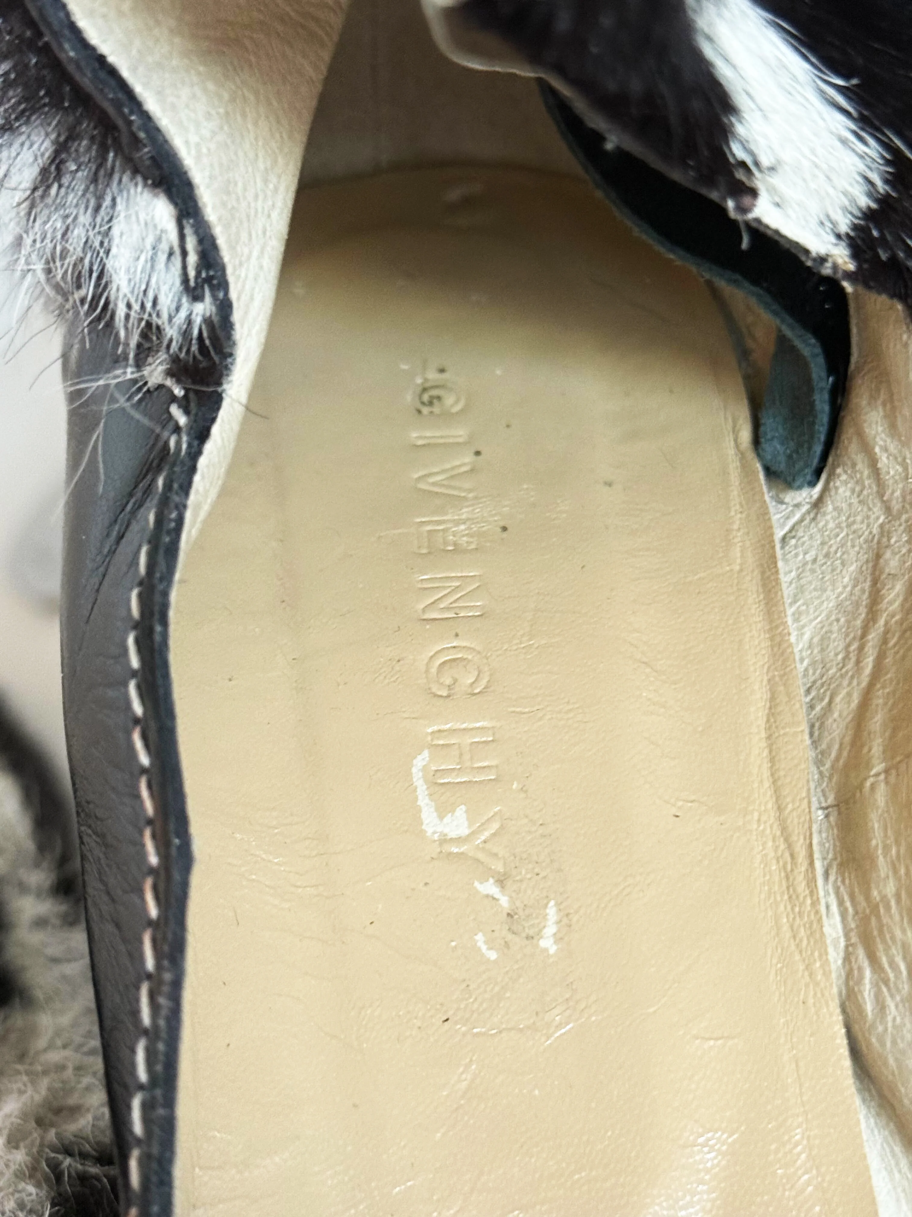 Givenchy 2010s Black and White Fur Heels - Image 4