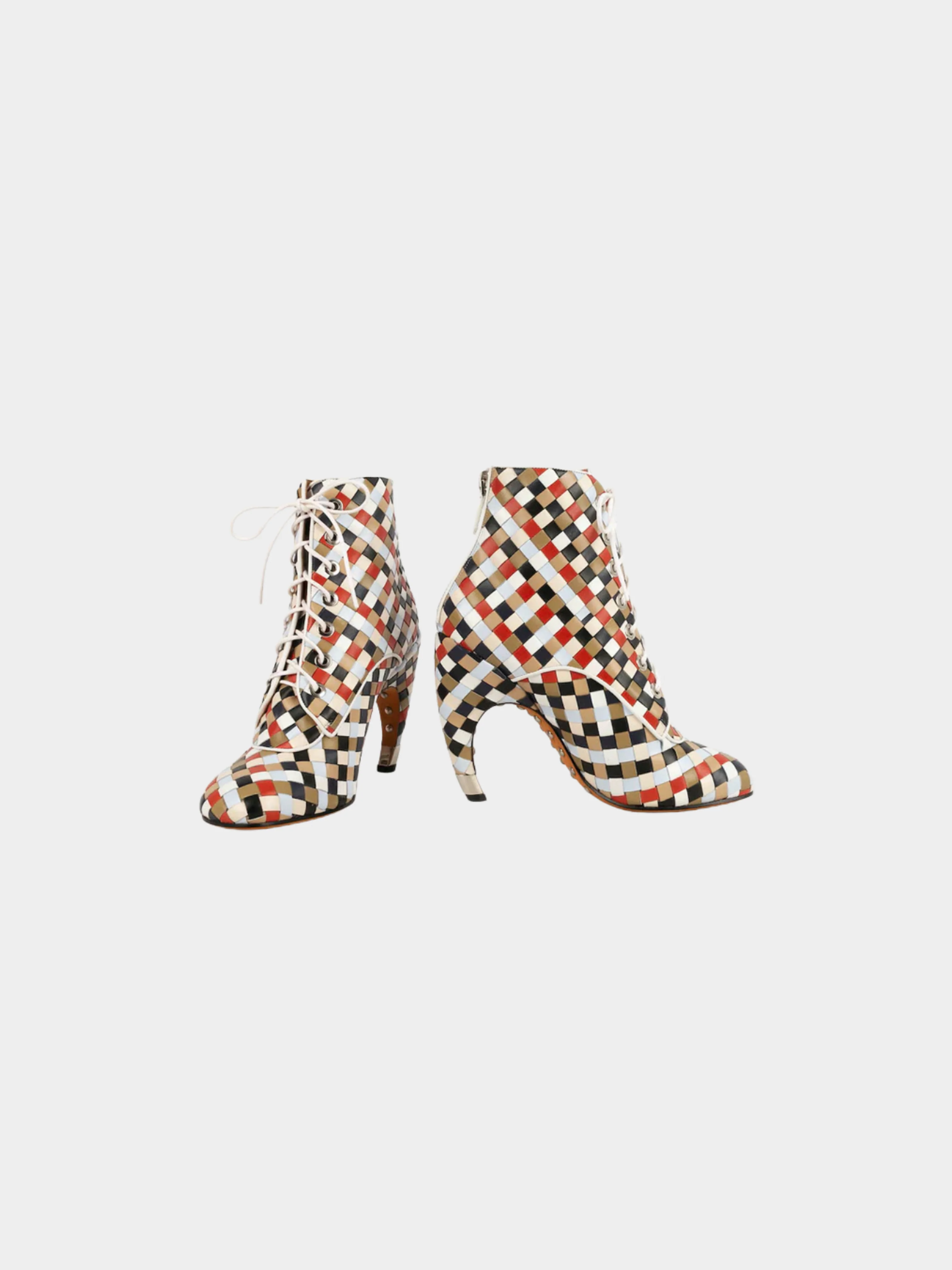 Givenchy 2010s Multicoloured Braided Leather Boots - Image 2