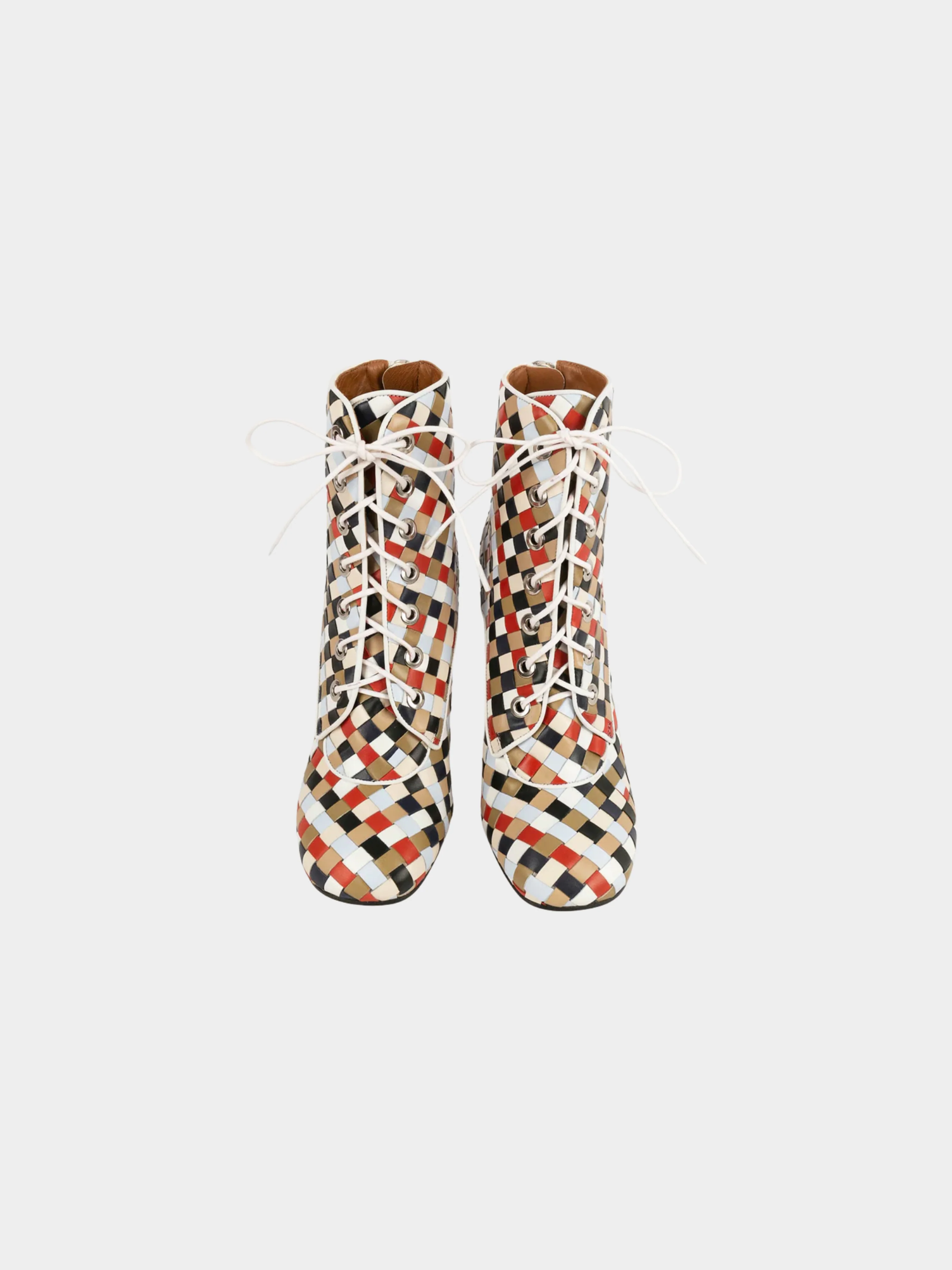 Givenchy 2010s Multicoloured Braided Leather Boots - Image 3