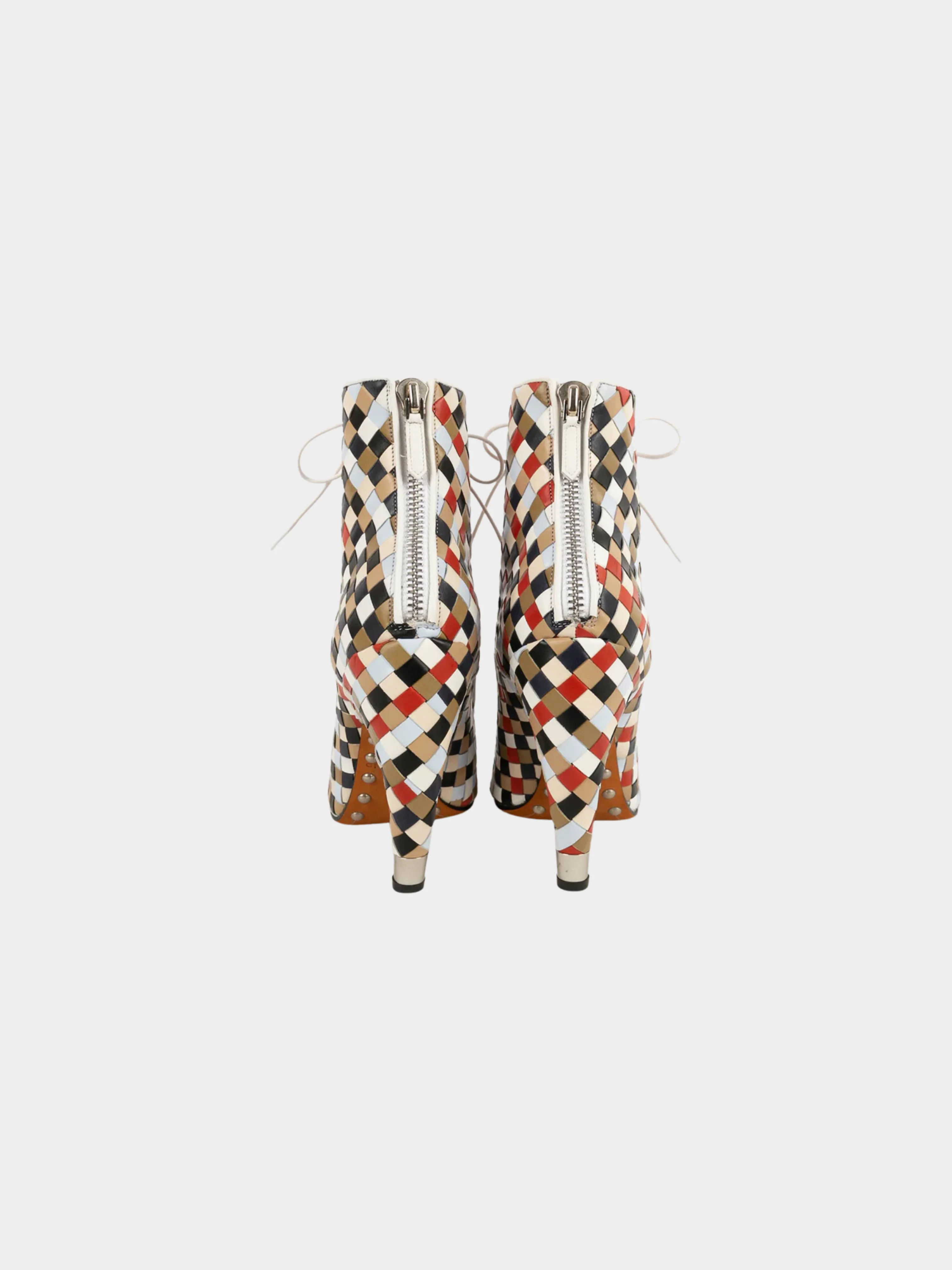 Givenchy 2010s Multicoloured Braided Leather Boots - Image 4