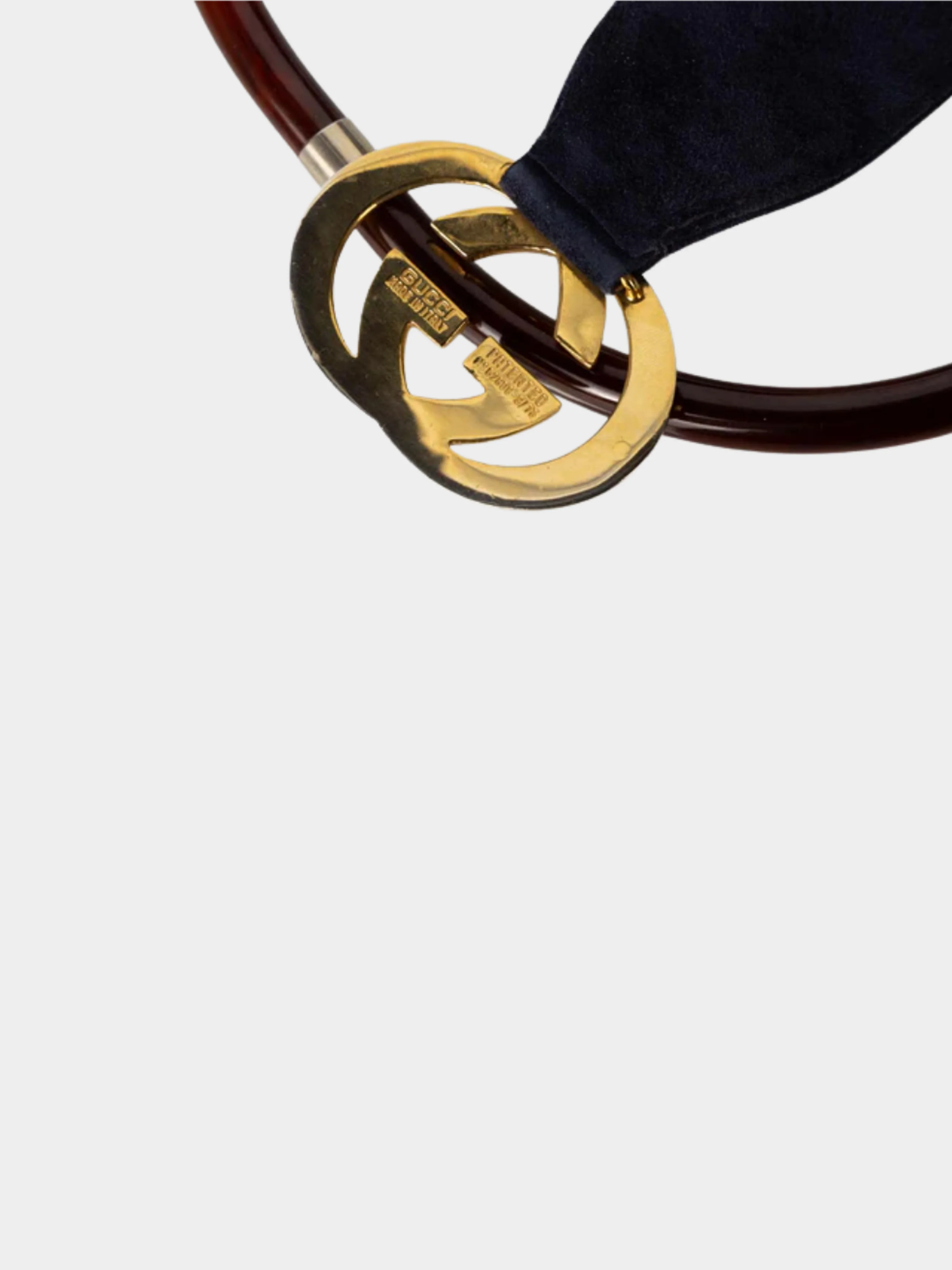 Gucci 1978 Crocodile and Suede Ring Bag with Lucite Handle - Image 5
