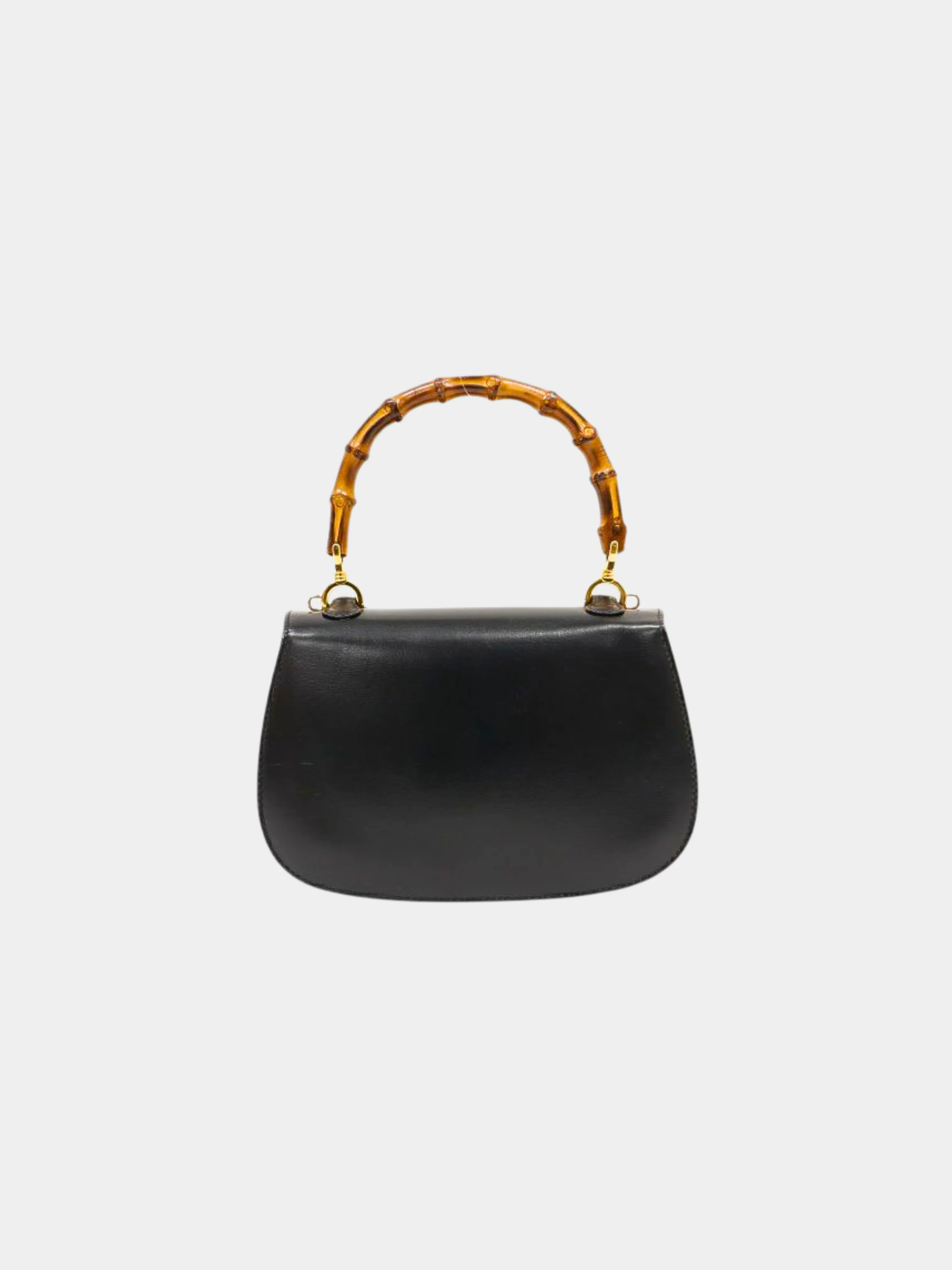 Gucci 1990s Black Bamboo 1947 Two-way Bag - Image 2