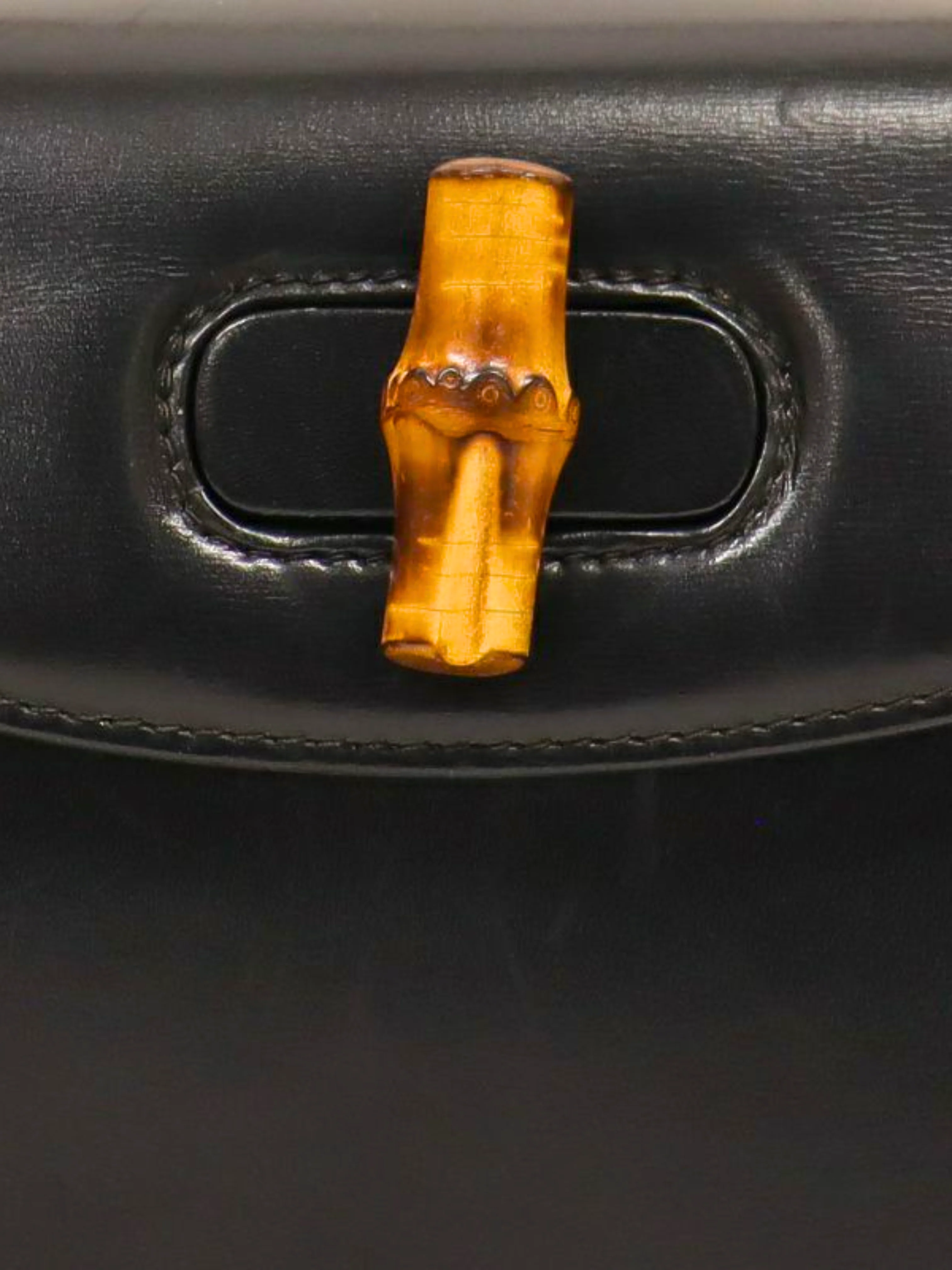 Gucci 1990s Black Bamboo 1947 Two-way Bag - Image 6