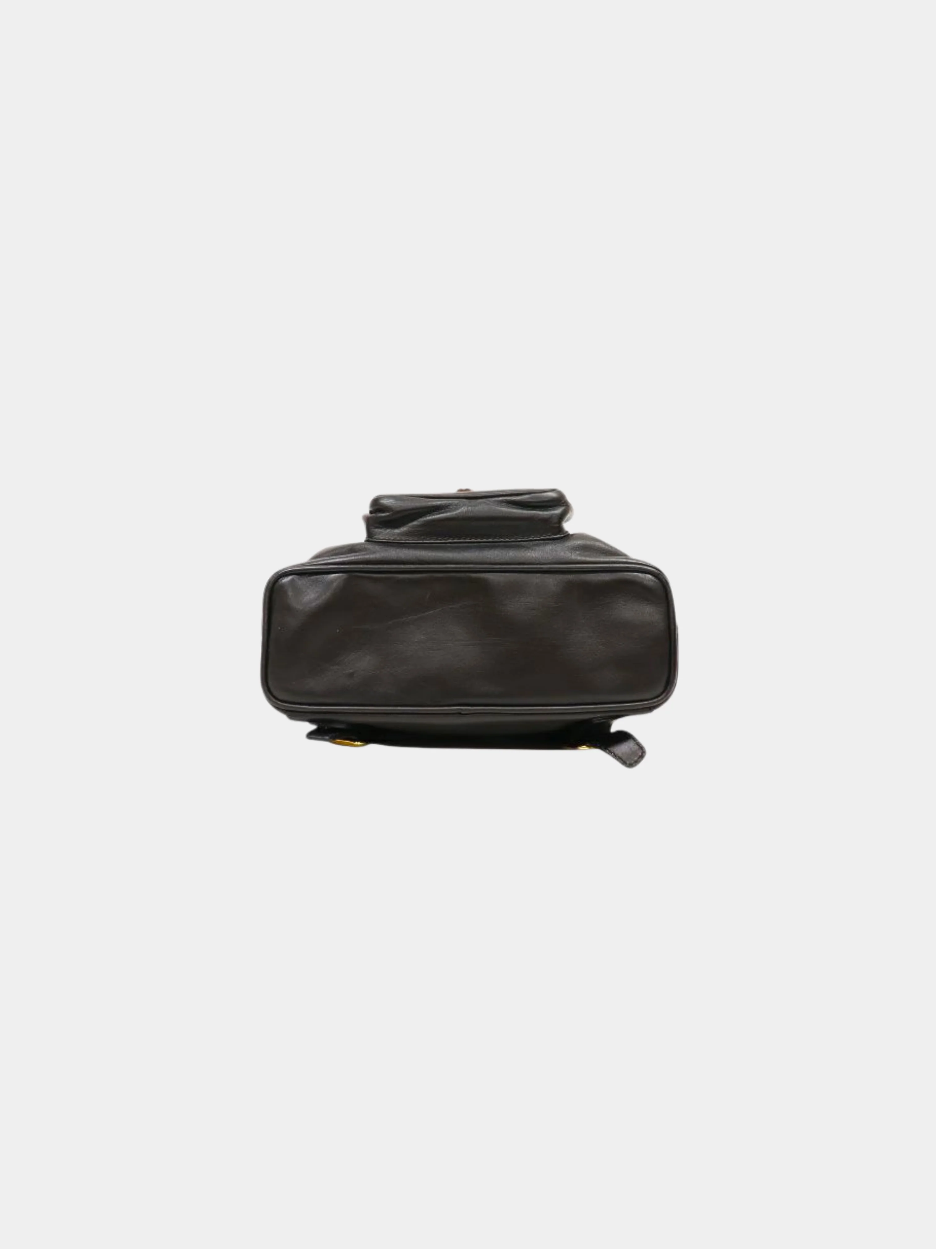 Gucci 1990s Black Bamboo Leather Backpack - Image 4