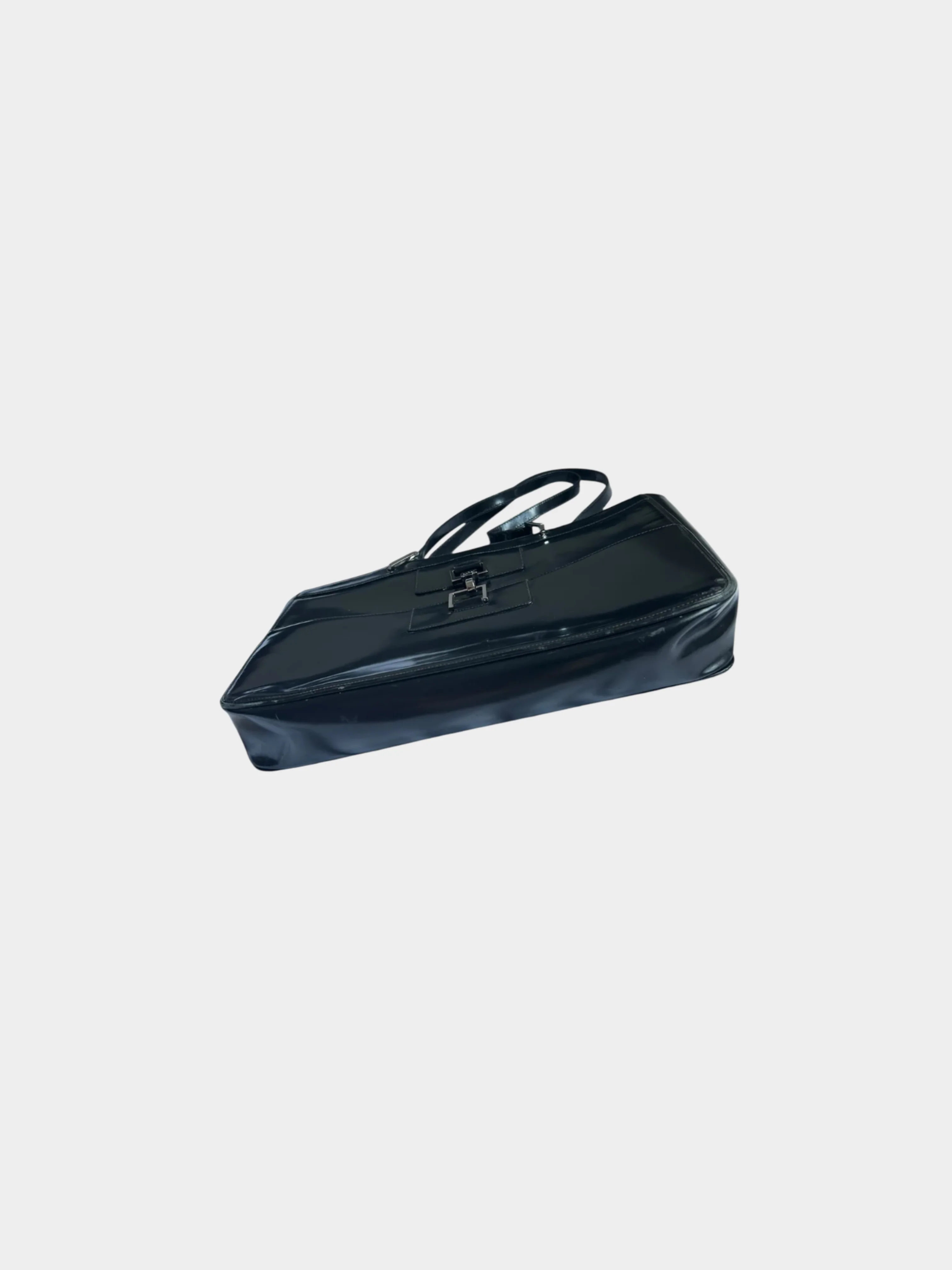Gucci 1990s Black Patent Leather Tote Bag - Image 3