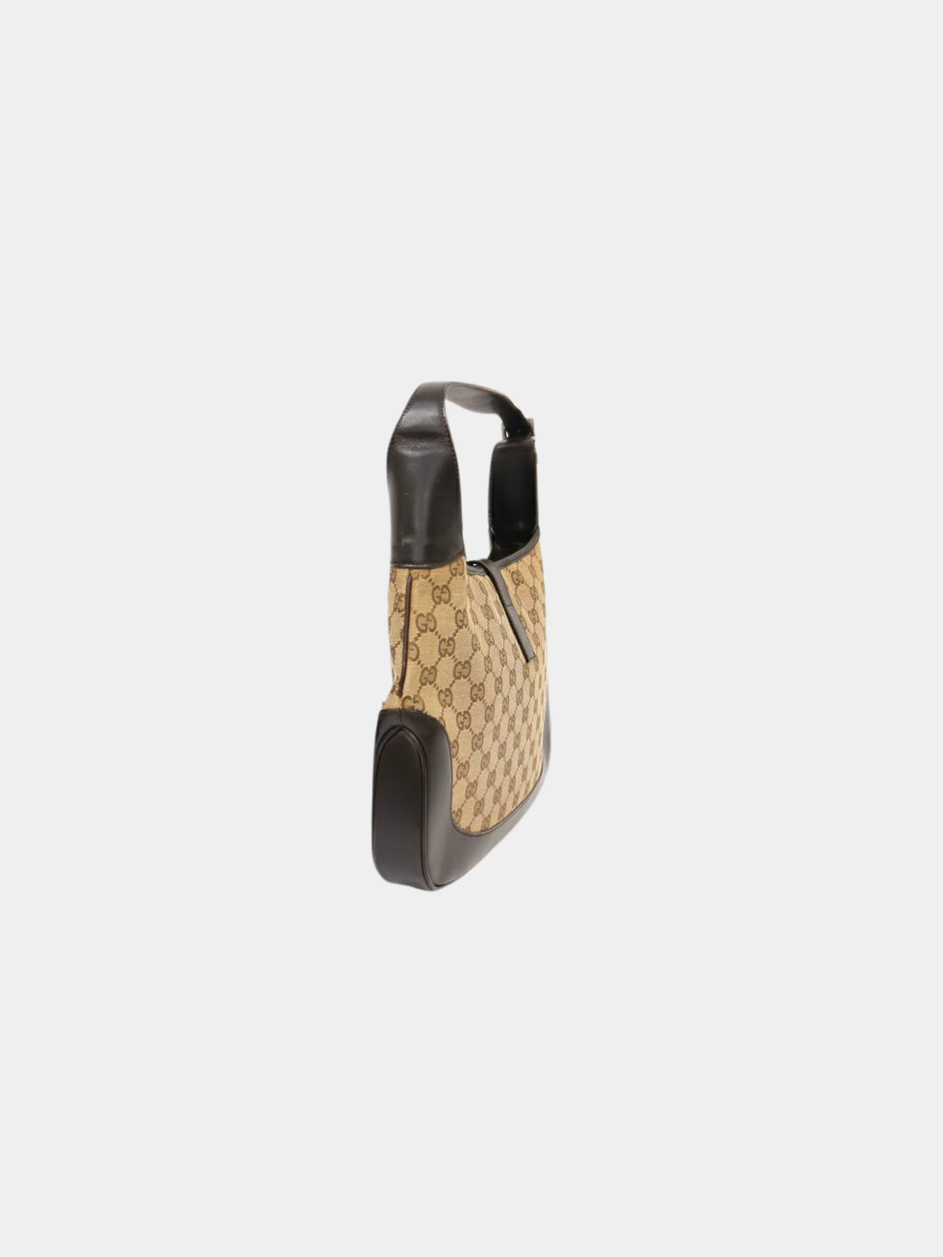 Gucci 2000s Beige Brown Sherry Line GG Jackie Shoulder Bag - Image 4