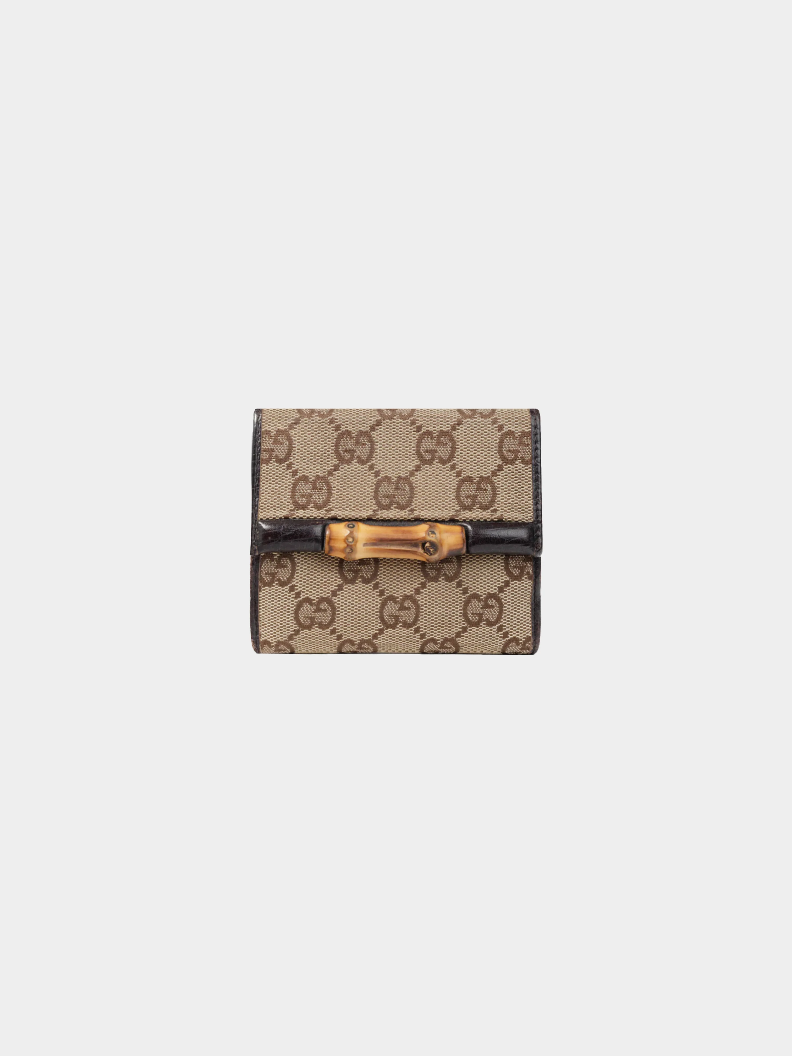 Gucci 2000s Beige GG Canvas Bamboo Bifold Wallet