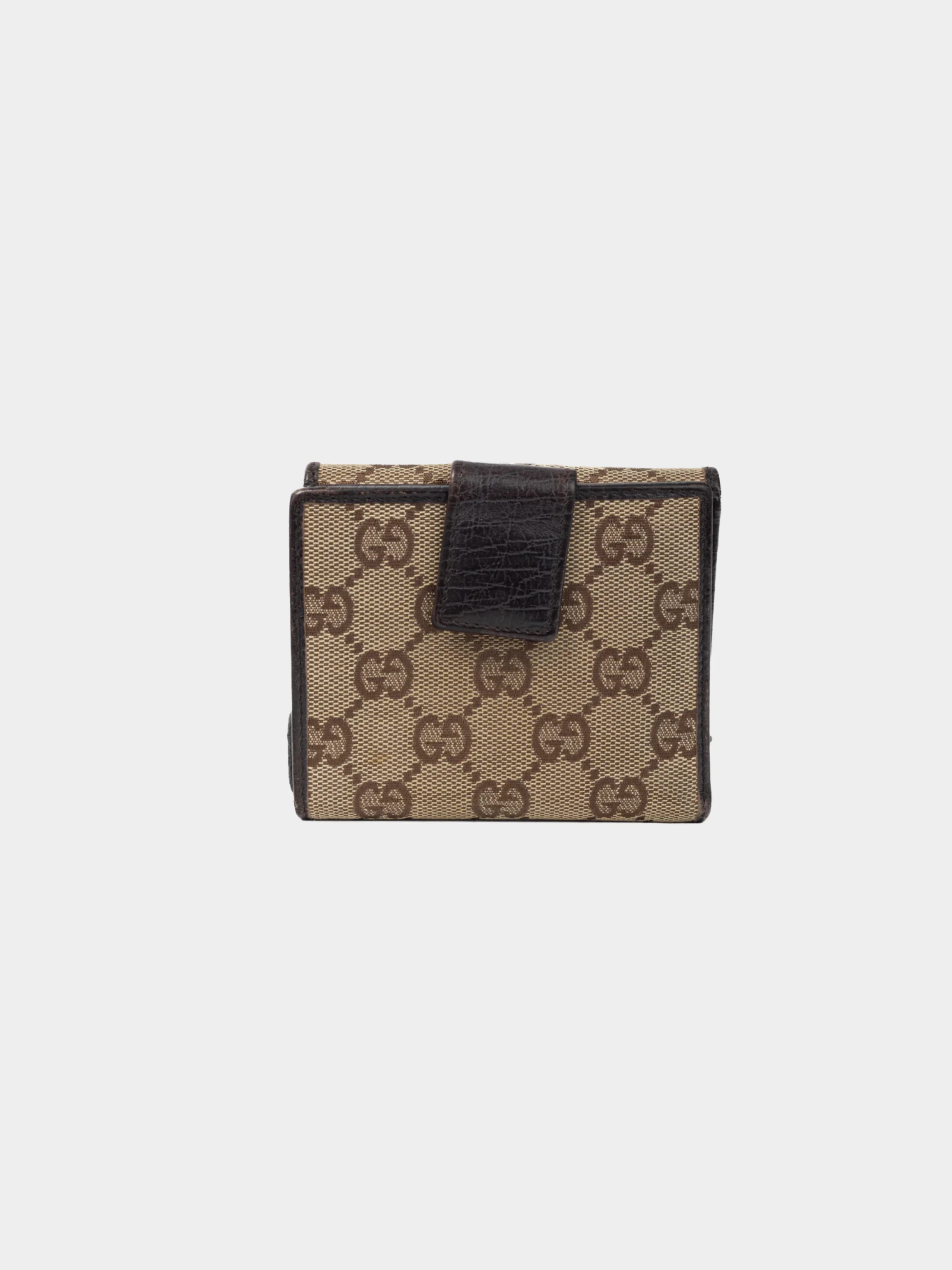 Gucci 2000s Beige GG Canvas Bamboo Bifold Wallet - Image 2