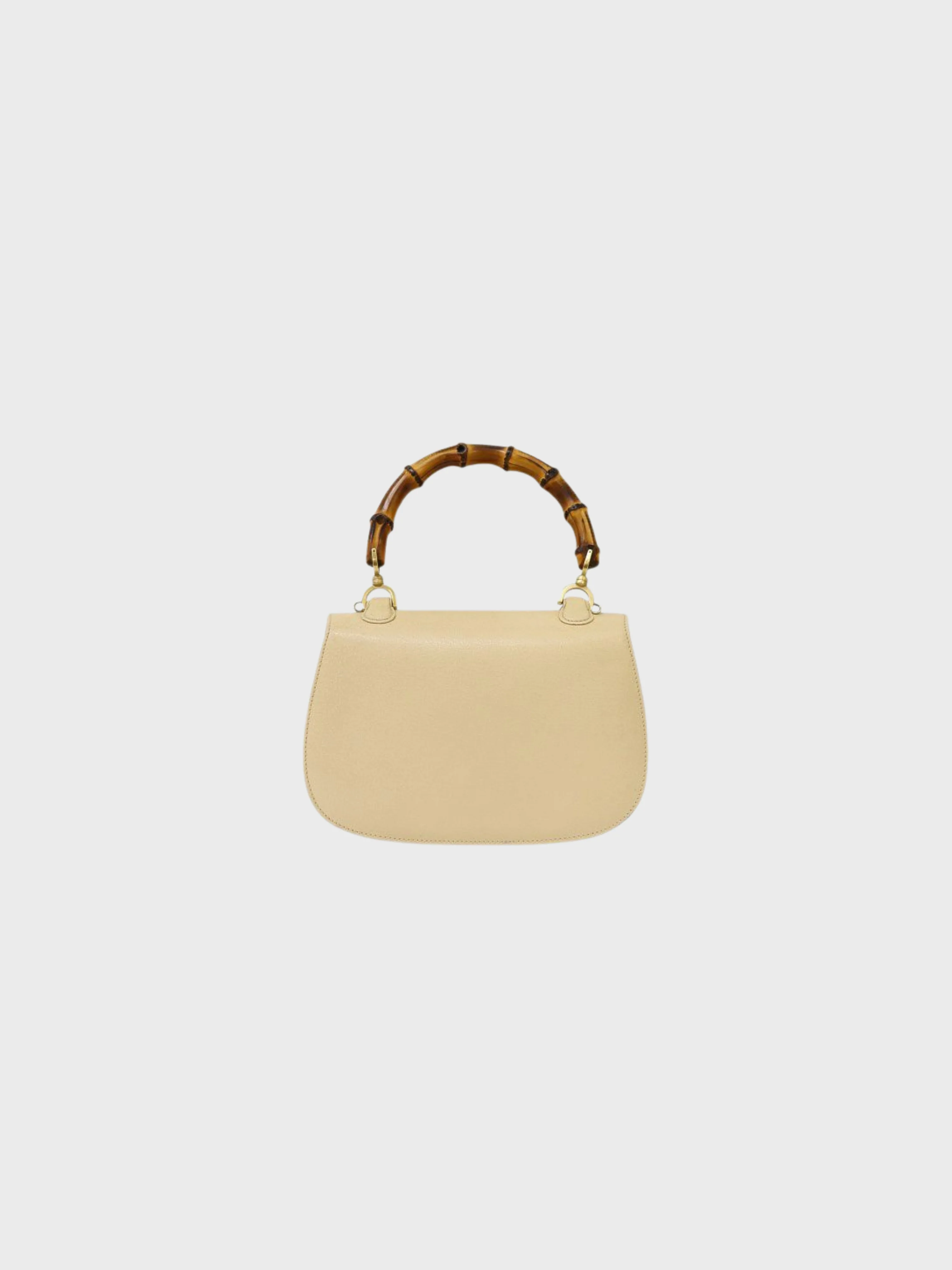 Gucci 2000s Beige Leather Bamboo Turn-Lock 2Way Bag - Image 2