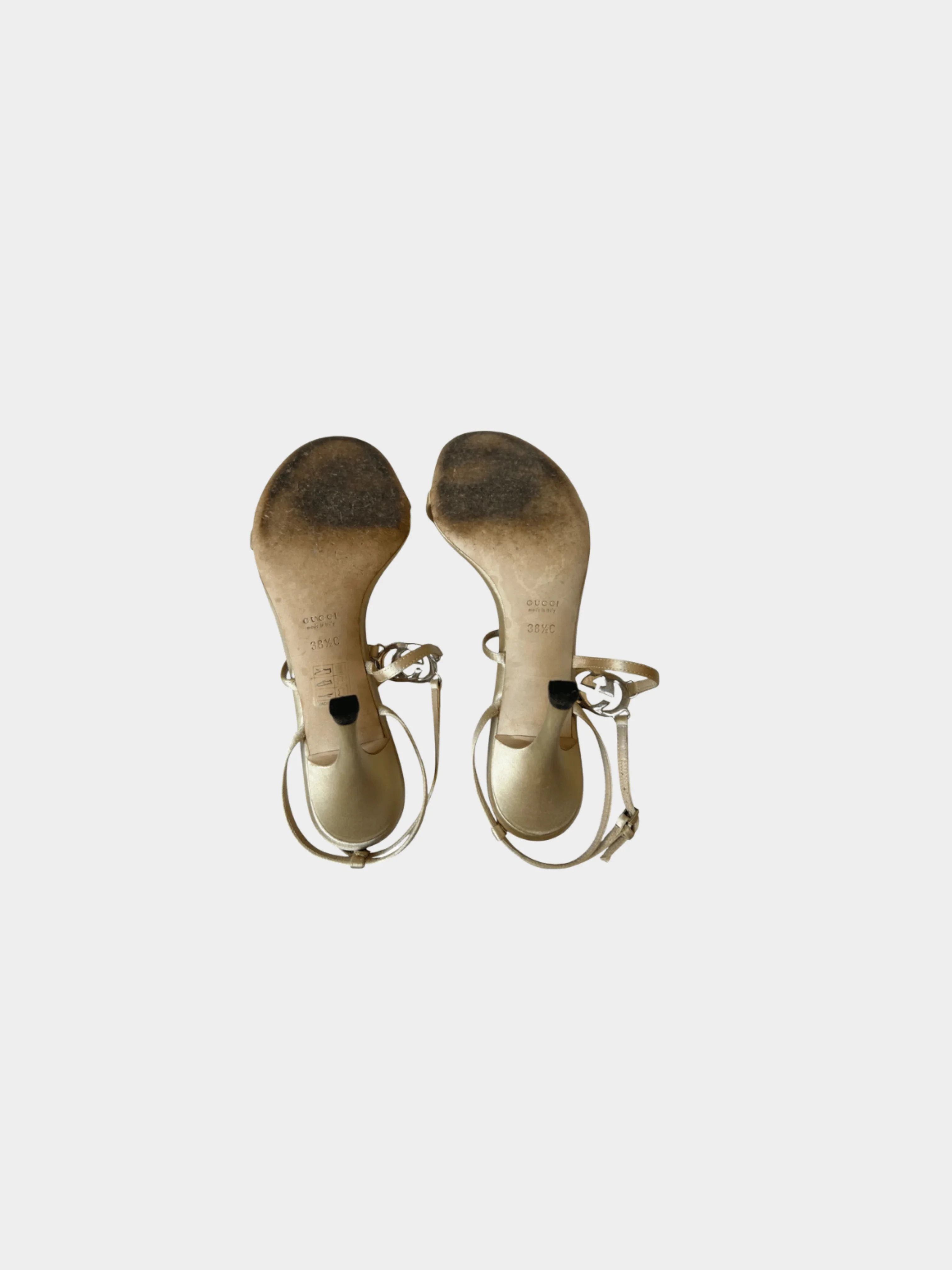 Gucci 2000s Beige Leather Strappy Heeled Sandals - Image 4
