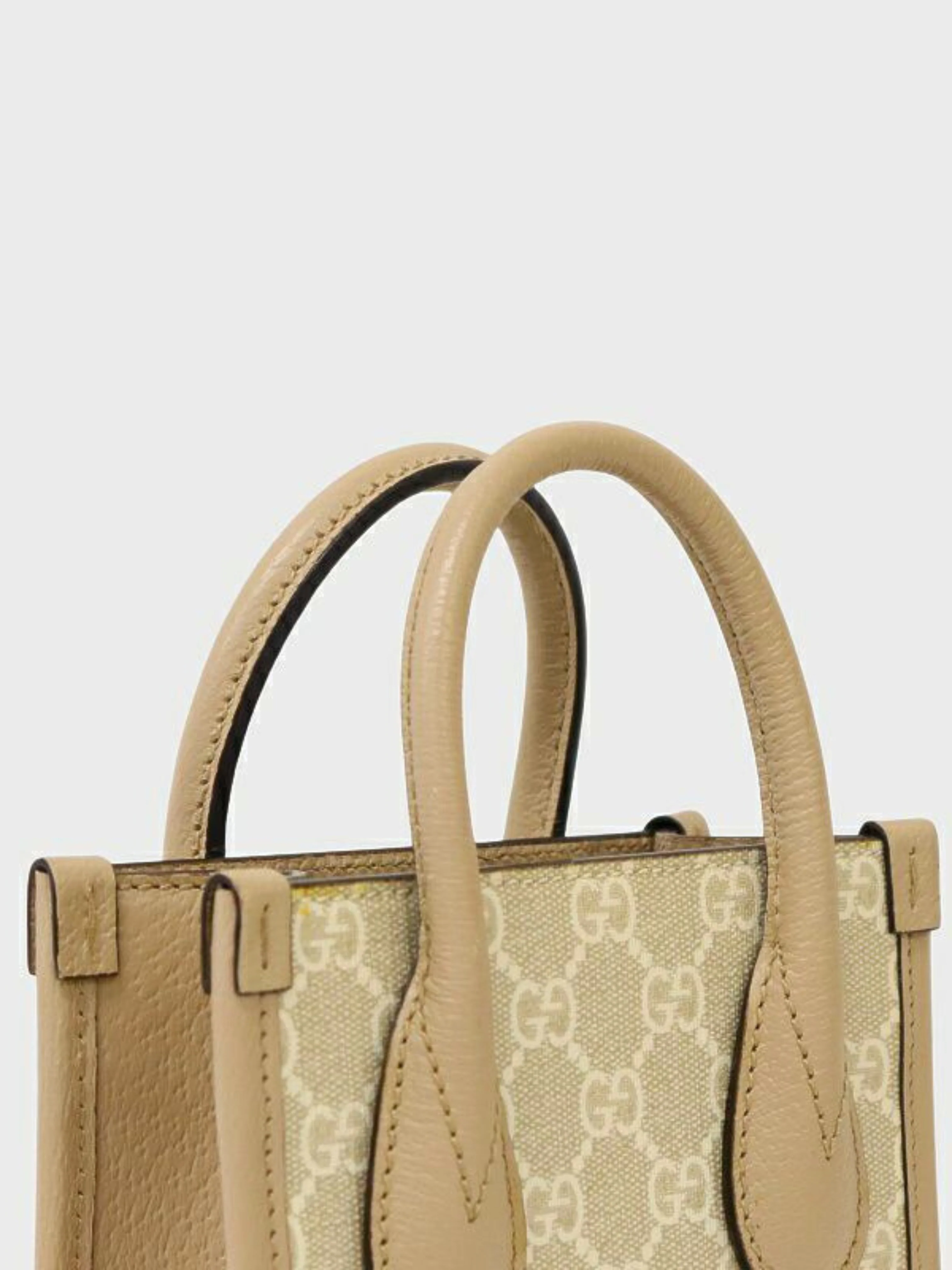 Gucci 2000s Beige PVC Interlocking 2-Way Bag - Image 5