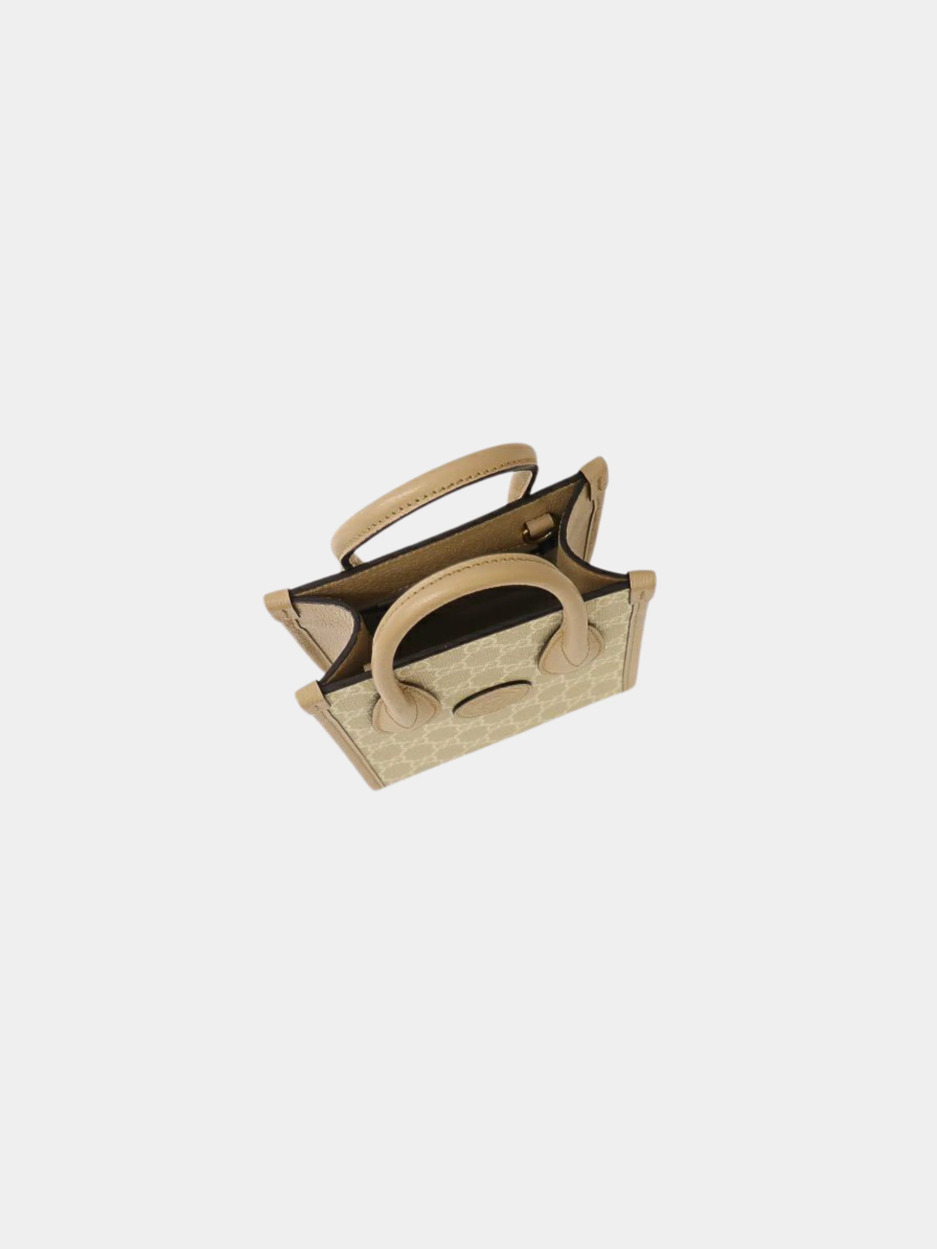Gucci 2000s Beige PVC Interlocking 2-Way Bag - Image 6