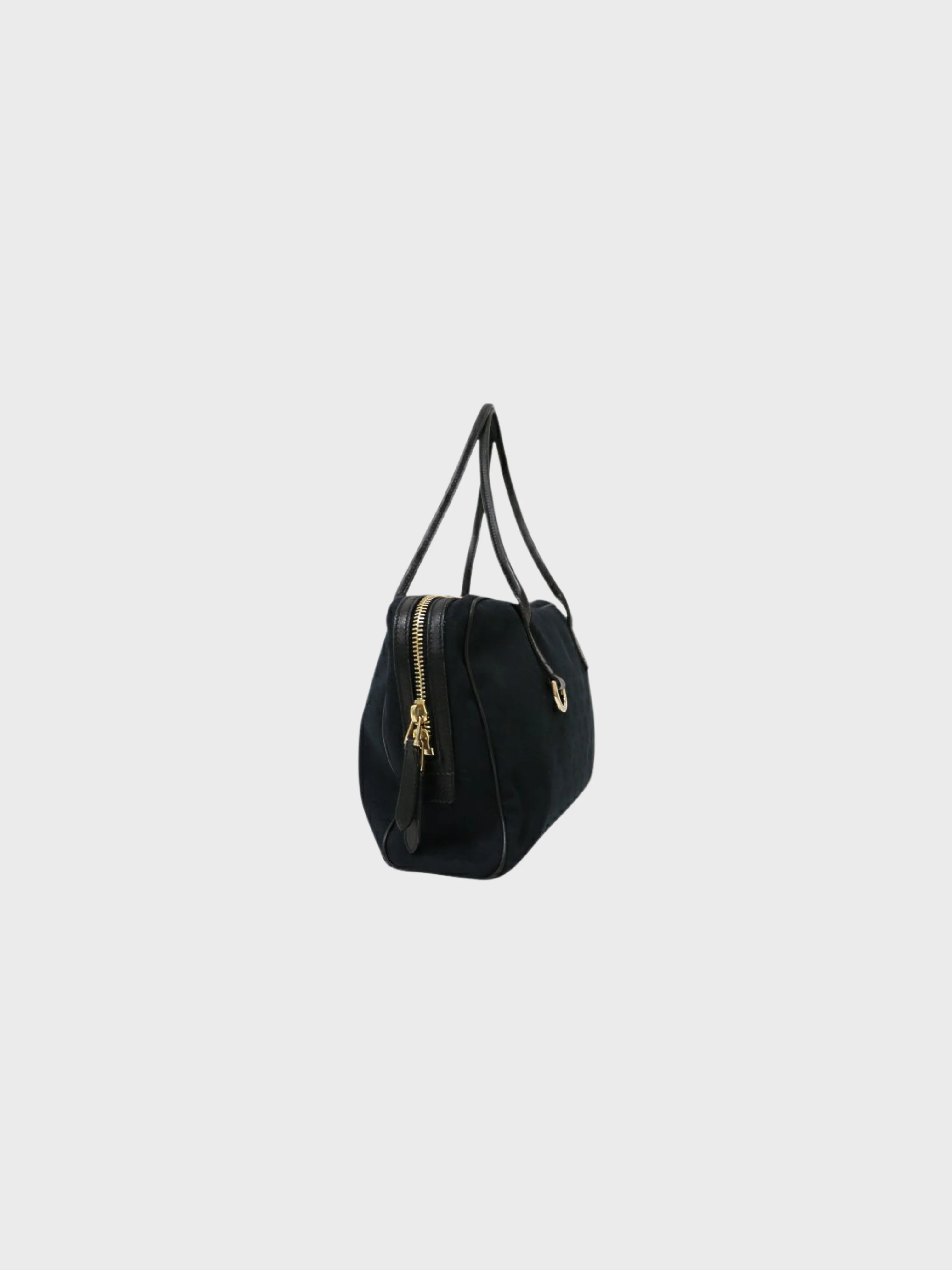 Gucci 2000s Black Canvas Leather GG Handbag - Image 3