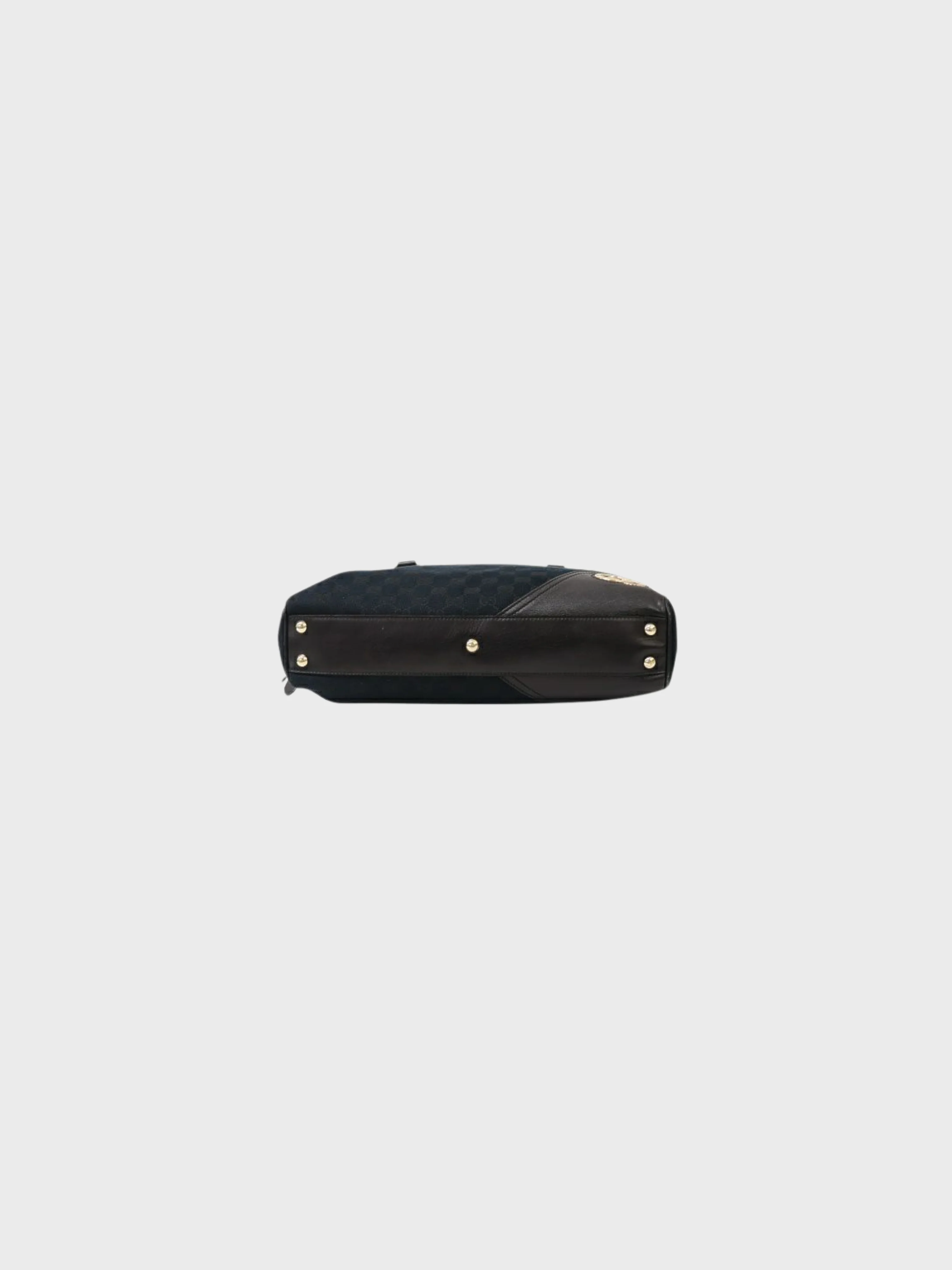 Gucci 2000s Black Canvas Leather GG Handbag - Image 4