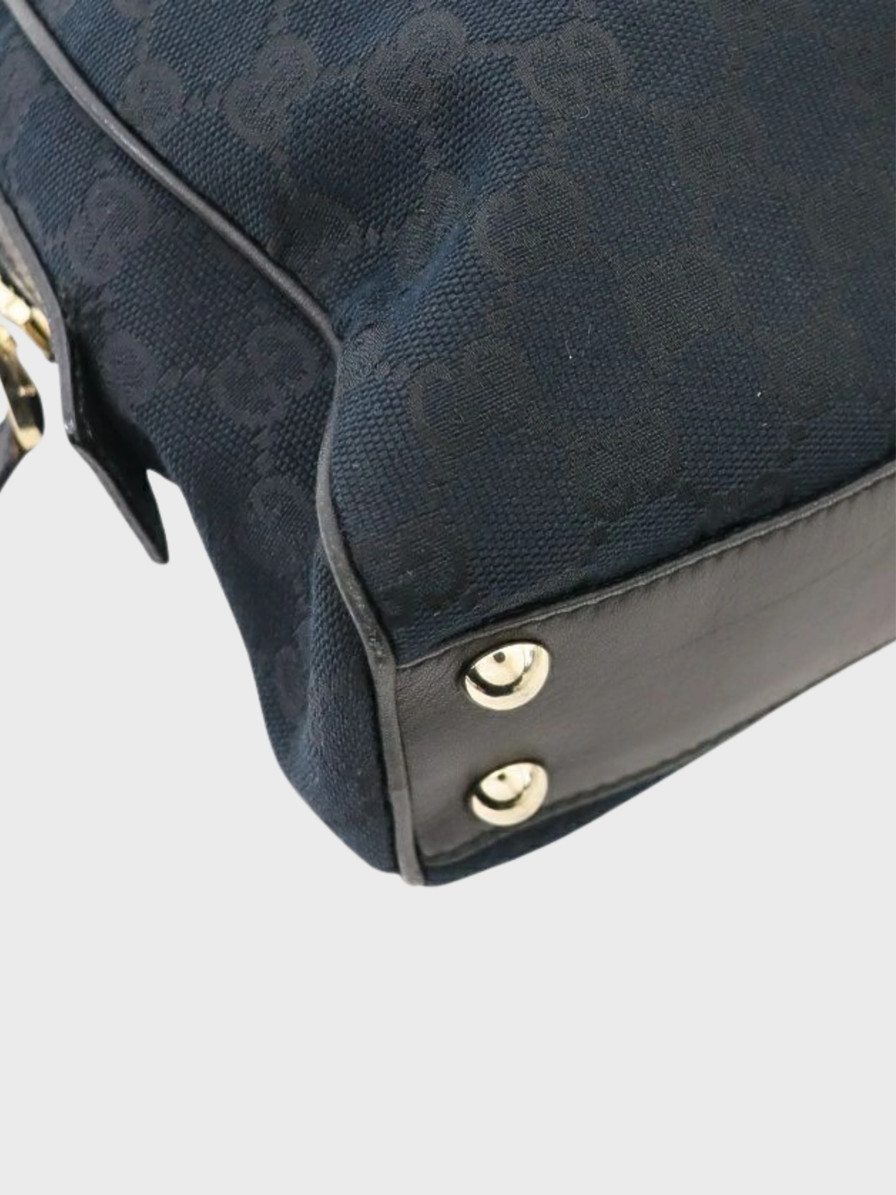 Gucci 2000s Black Canvas Leather GG Handbag - Image 6