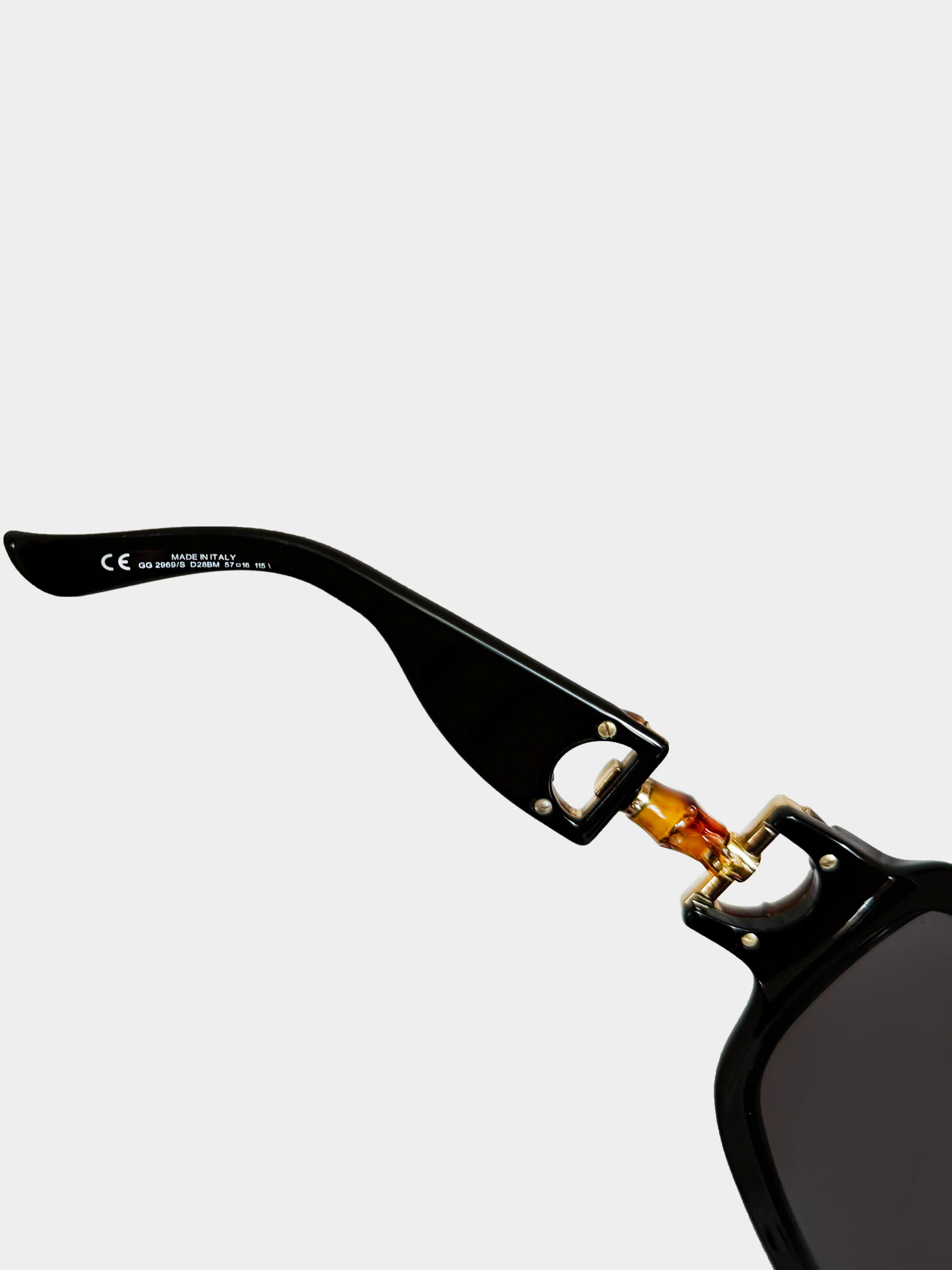 Gucci 2000s Black GG 2969/S Bamboo Horsebit Sunglasses - Image 5