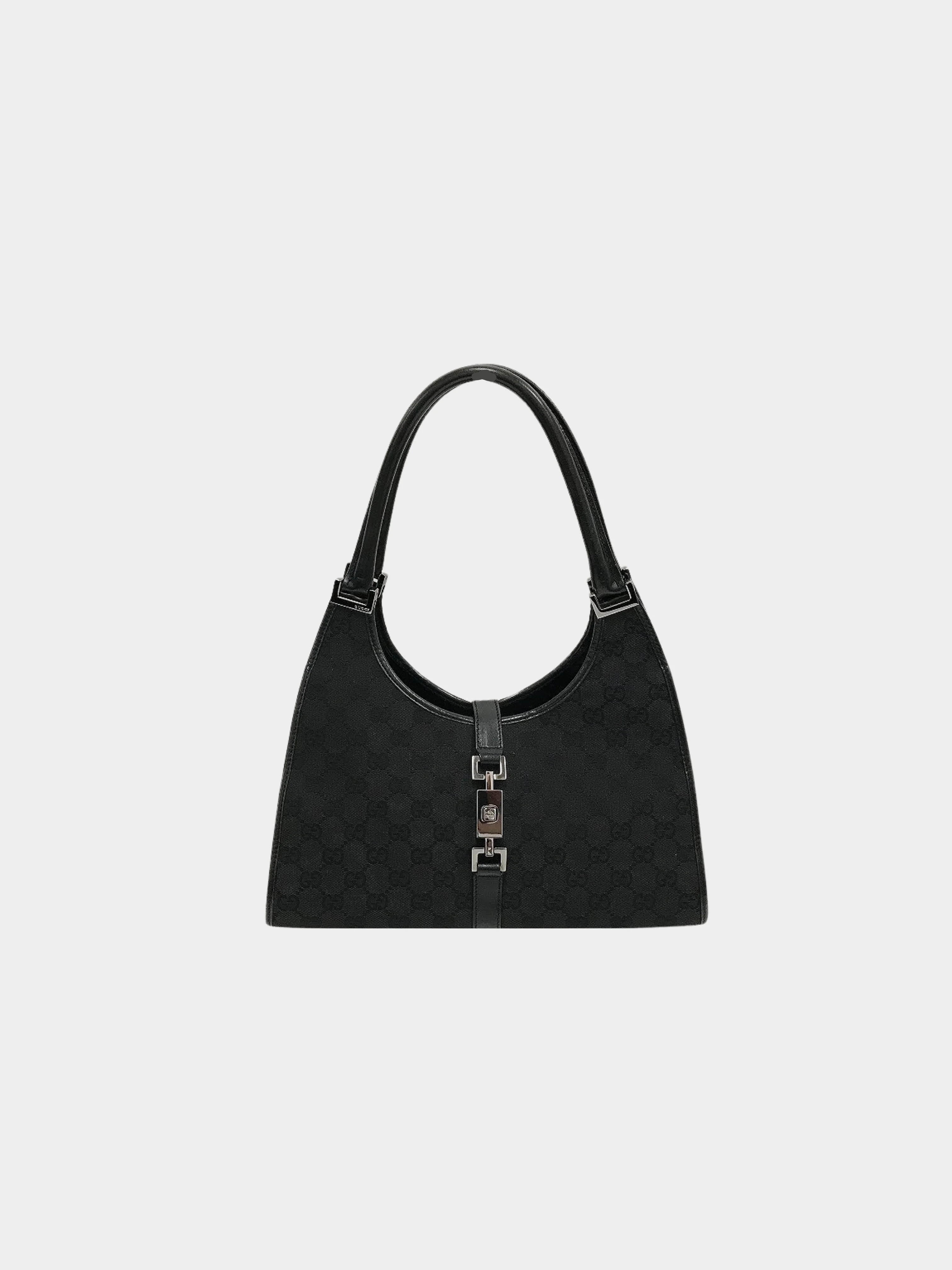 Gucci 2000s Black GG Canvas Jackie Handbag
