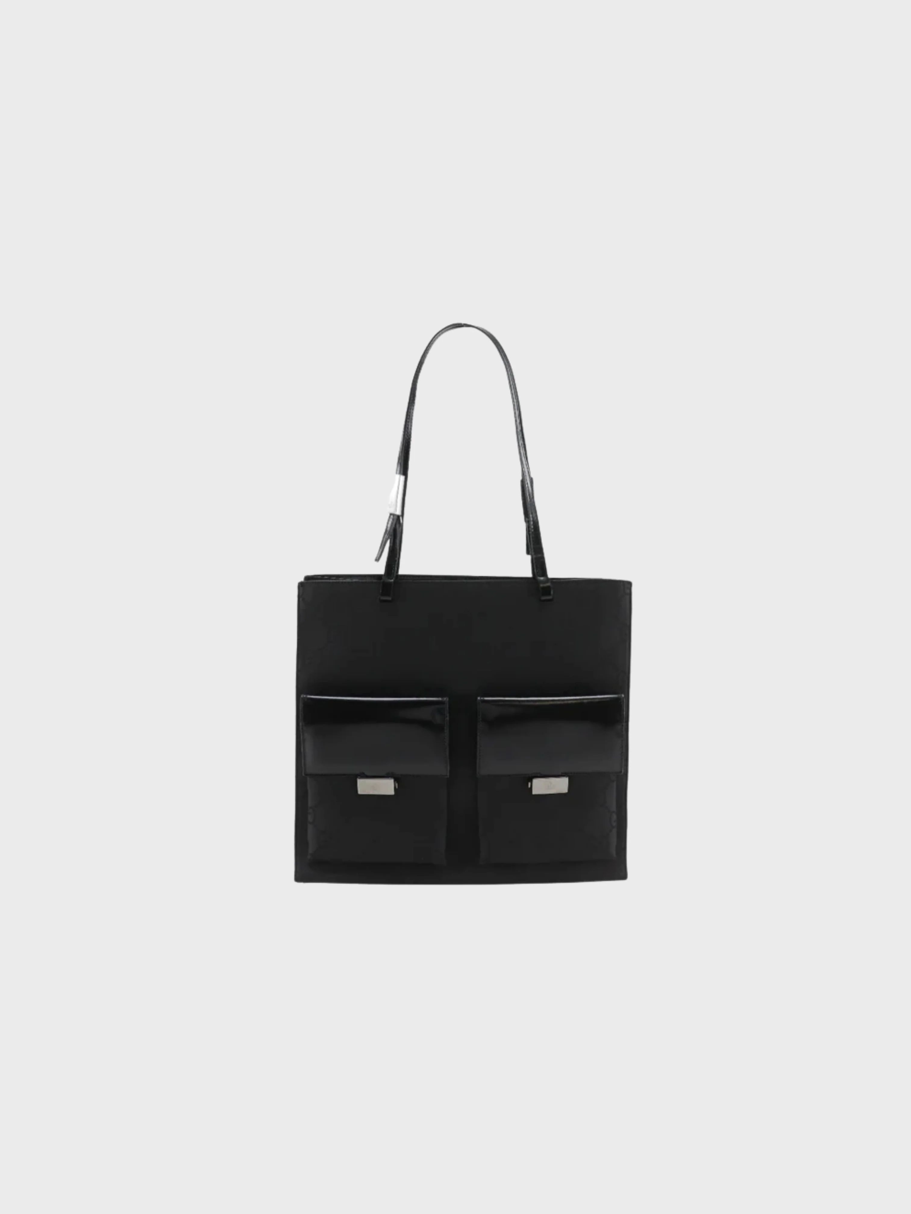 Gucci 2000s Black GG Canvas Tote Bag