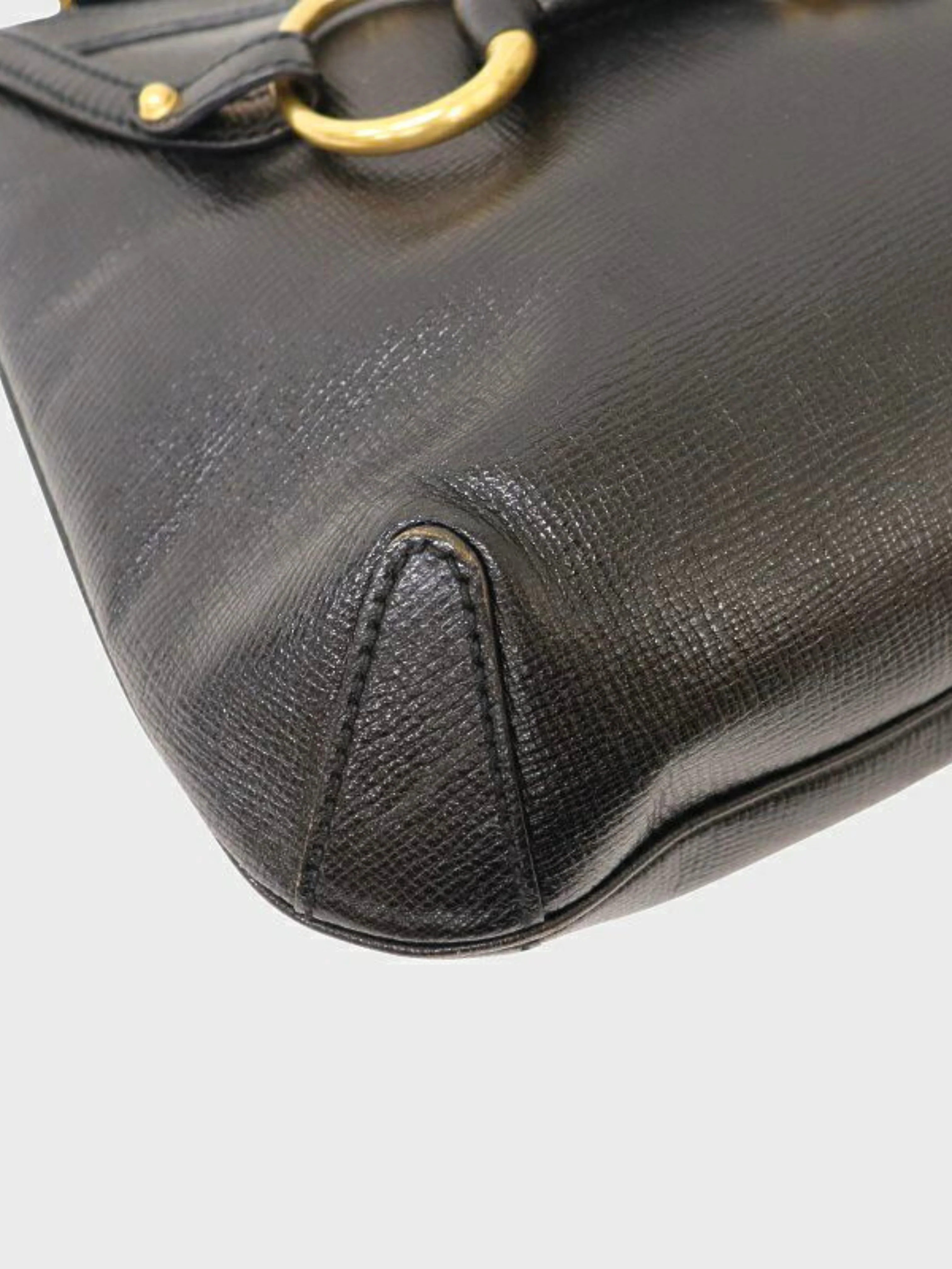 Gucci 2000s Black Horsebit Leather One-Shoulder Bag - Image 5