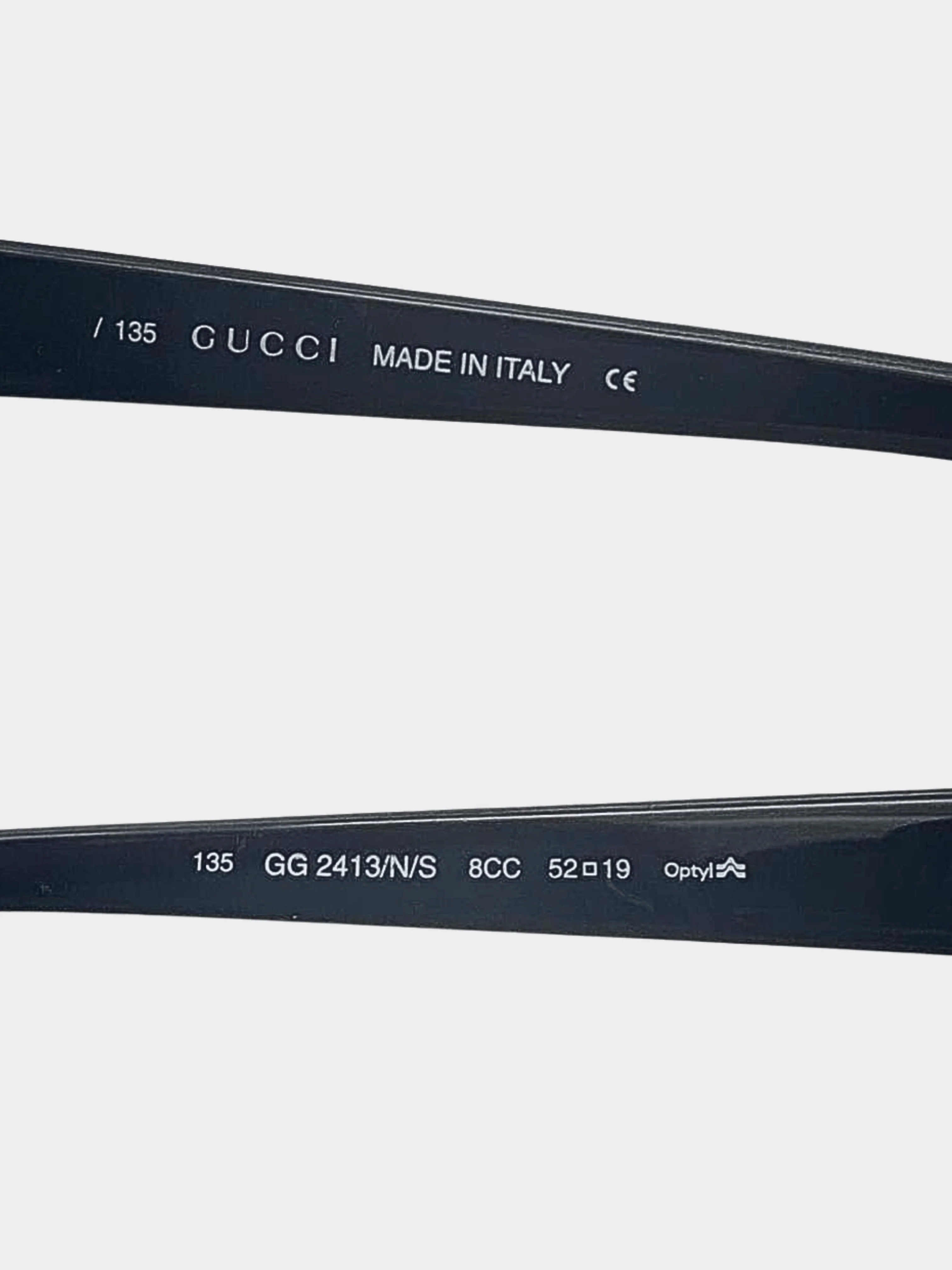 Gucci 2000s Black Oval Sunglasses - Image 6