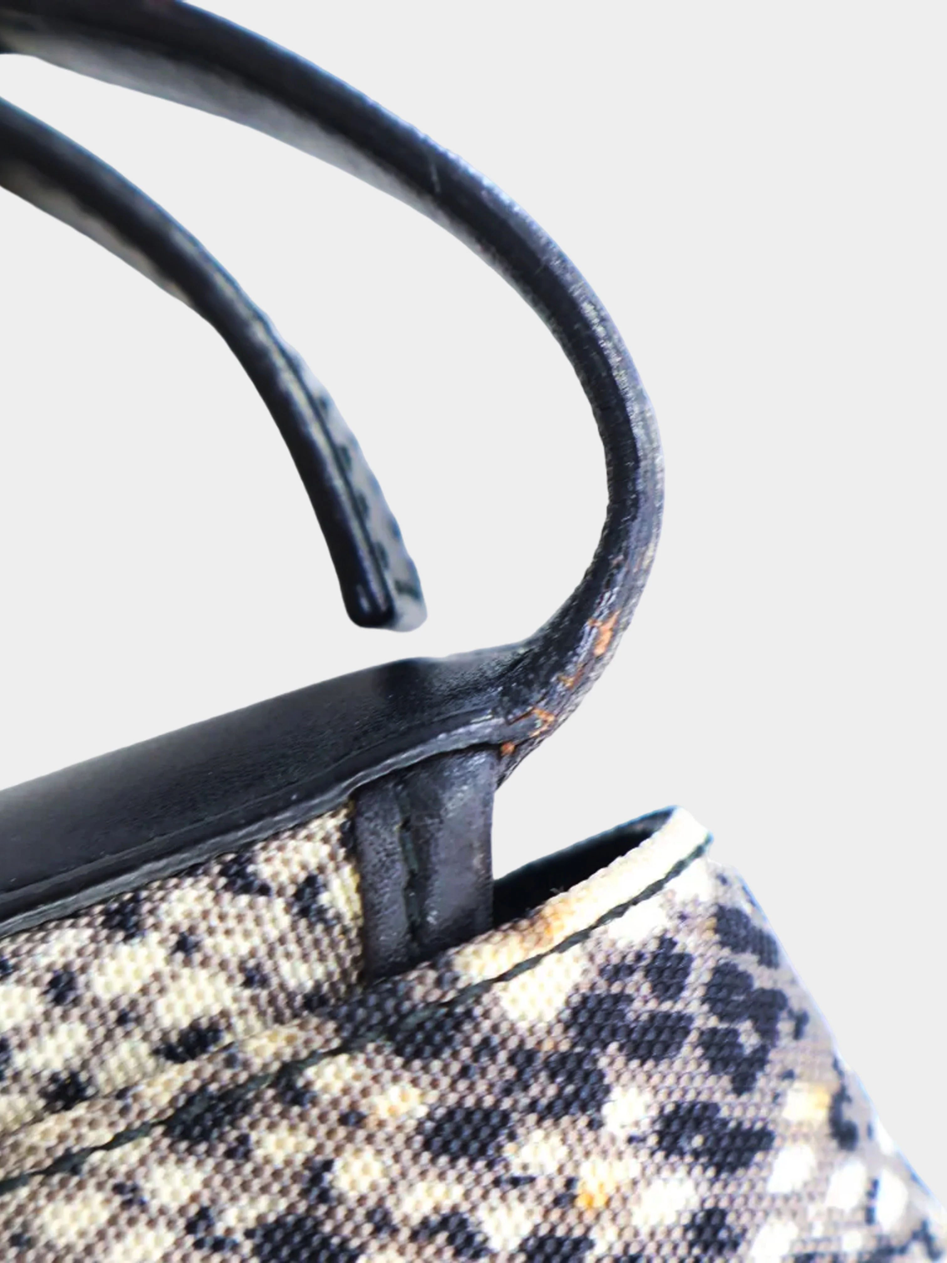 Gucci 2000s Black Python Print Canvas Jackie Hobo Bag - Image 5