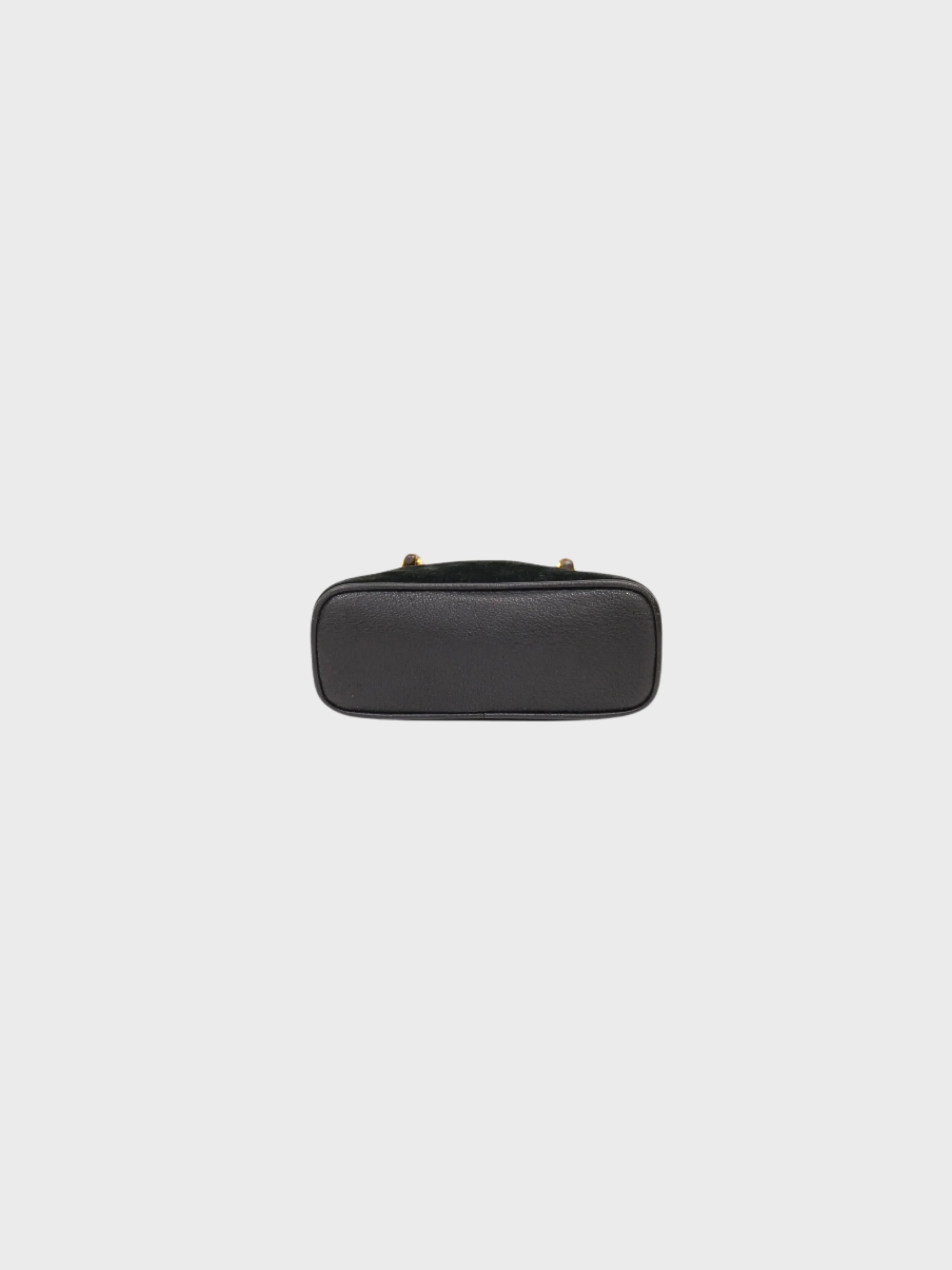Gucci 2000s Black Suede Bamboo 2-Way Bag - Image 5