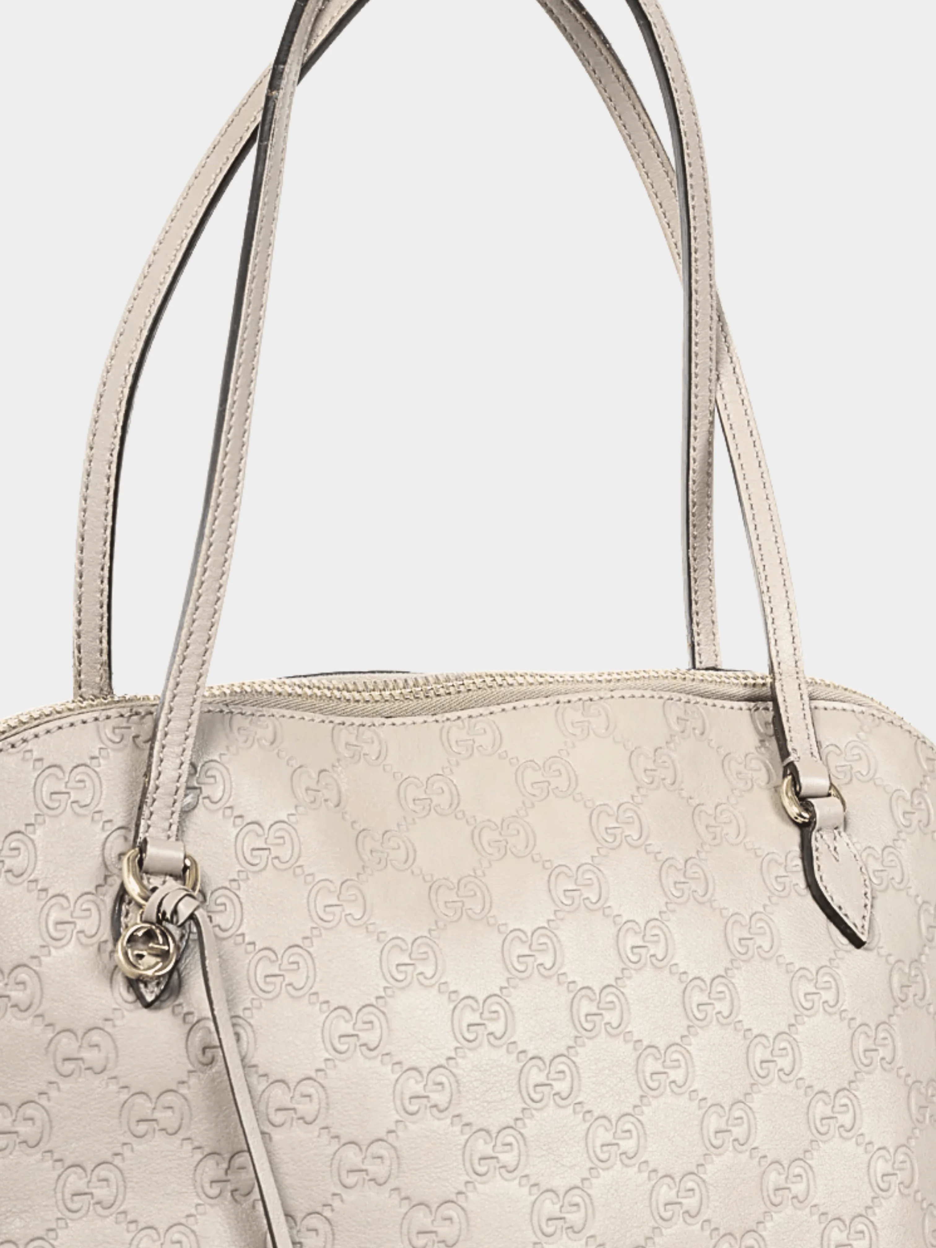 Gucci 2000s Bree Storm Grey Guccissima & Microguccissima Dome Tote - Image 4