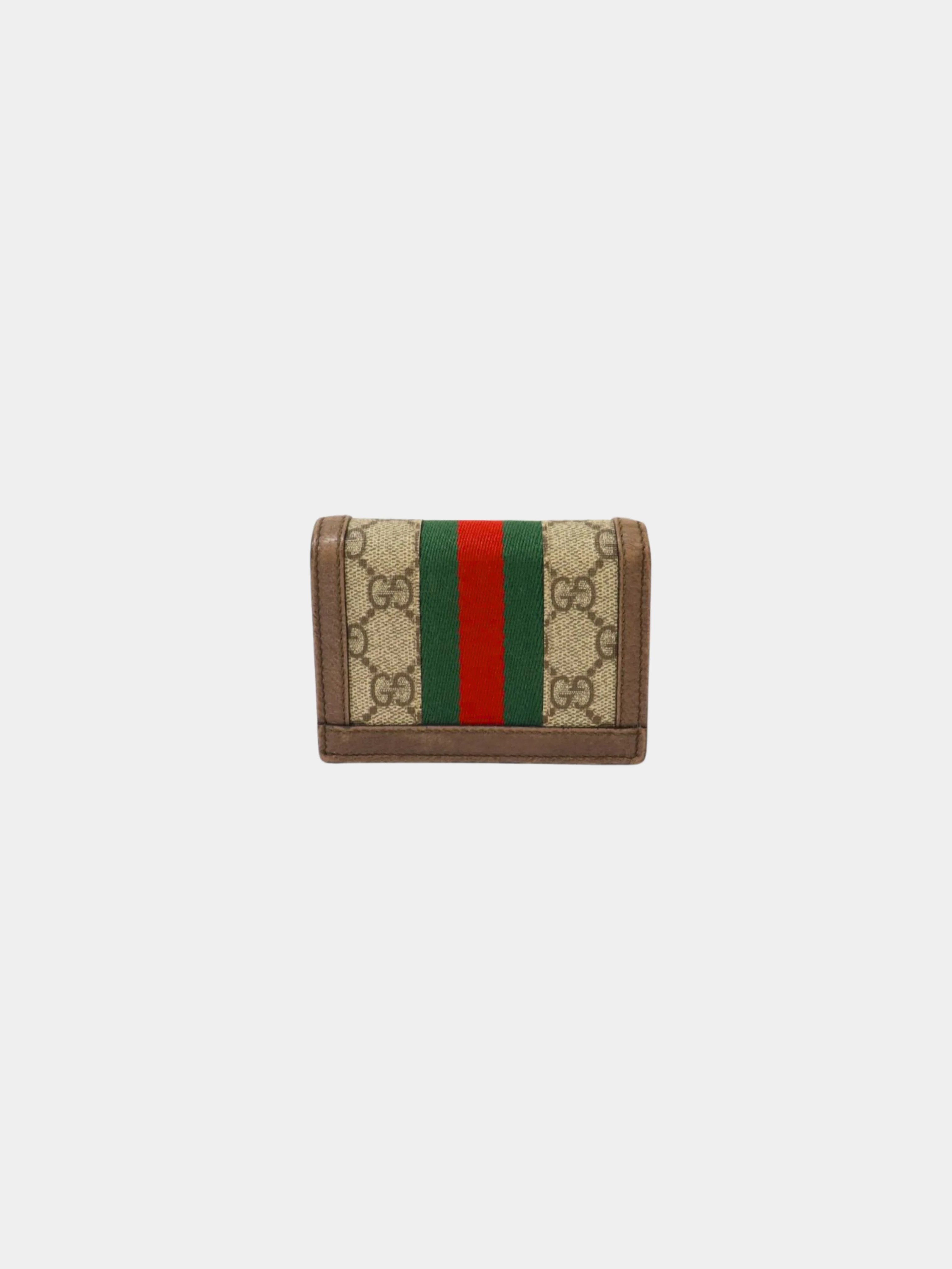 Gucci 2000s Brown and Beige PVC and Leather Ophidia Wallet - Image 2