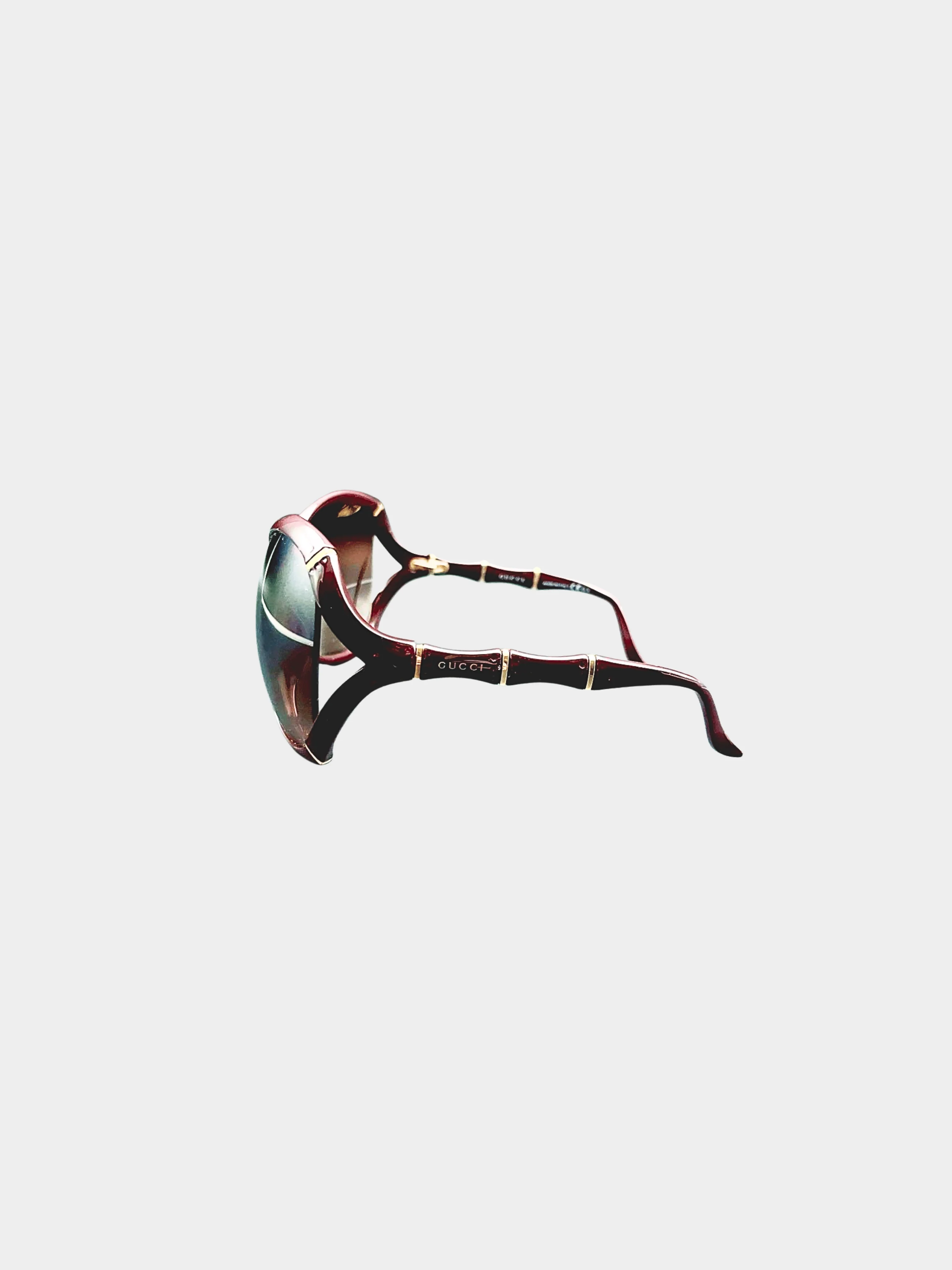 Gucci 2000s Brown Bamboo Frame Sunglasses - Image 4
