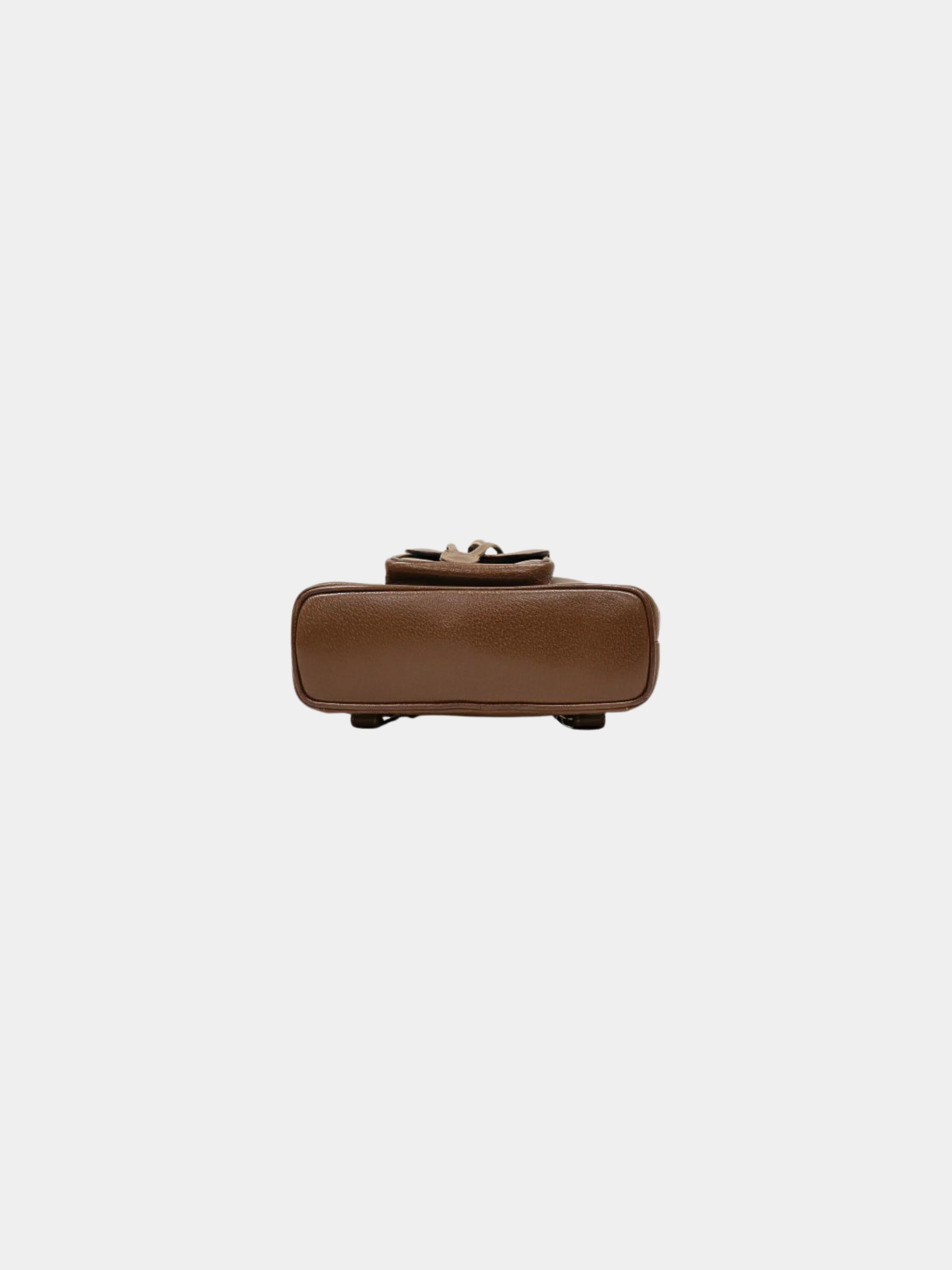 Gucci 2000s Brown Bamboo Leather Backpack - Image 4