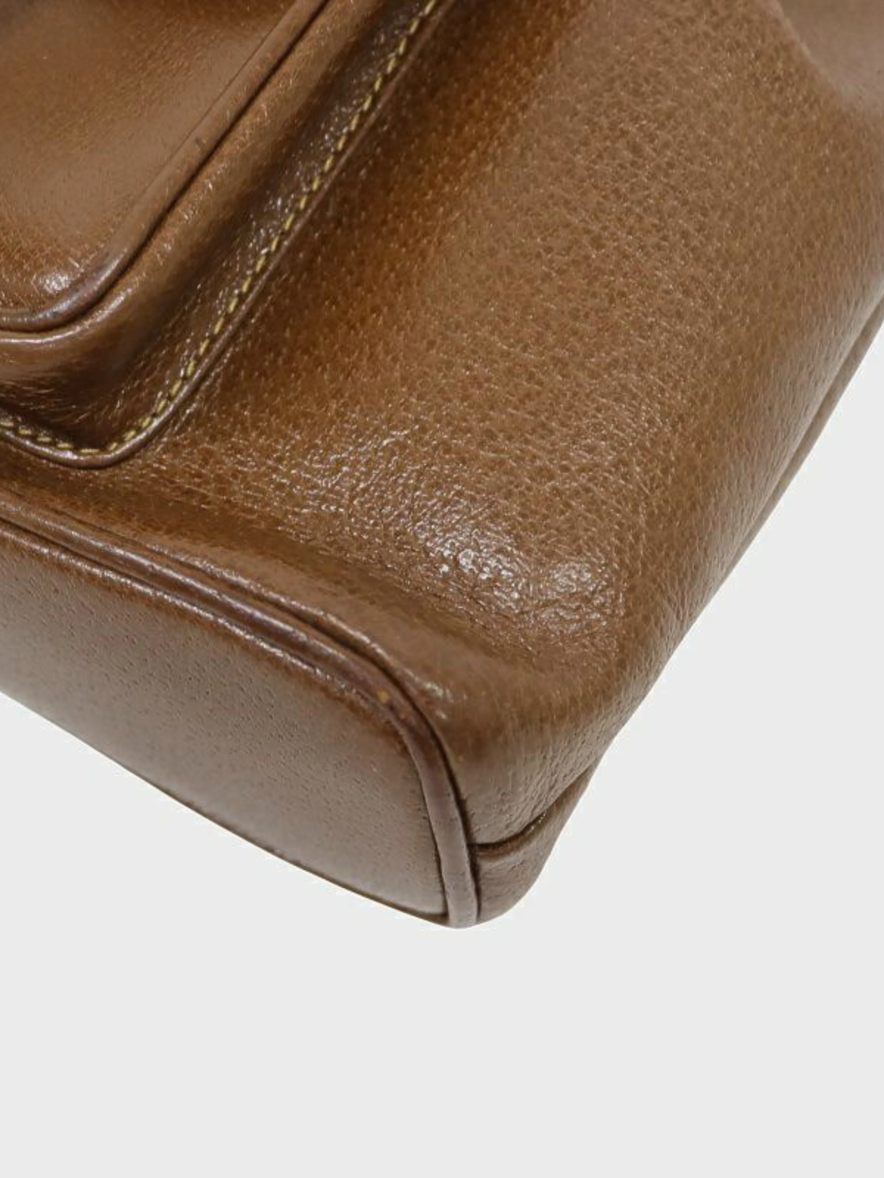 Gucci 2000s Brown Bamboo Leather Backpack - Image 5