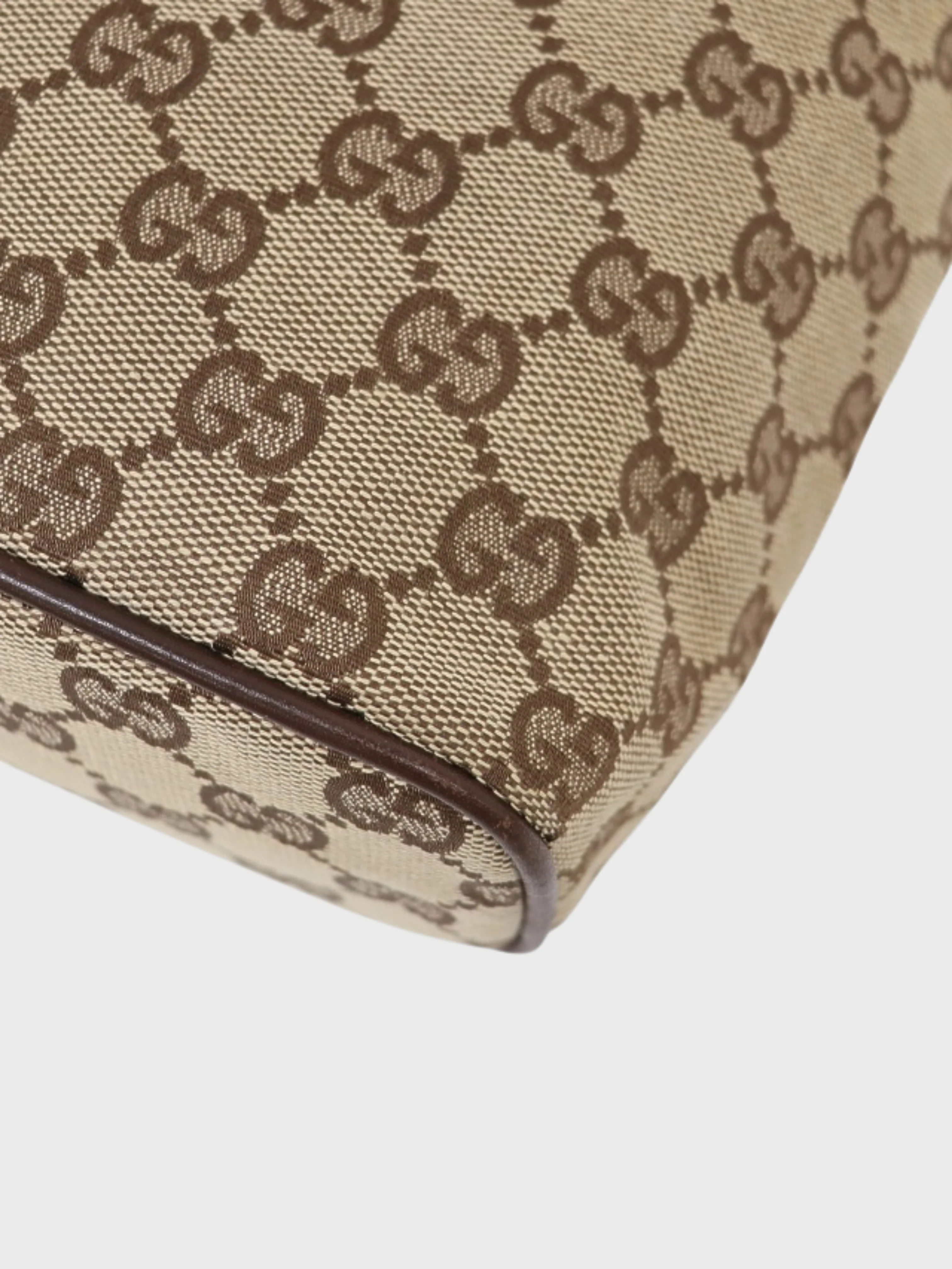 Gucci 2000s Brown Beige GG Canvas Leather Mini Handbag - Image 5